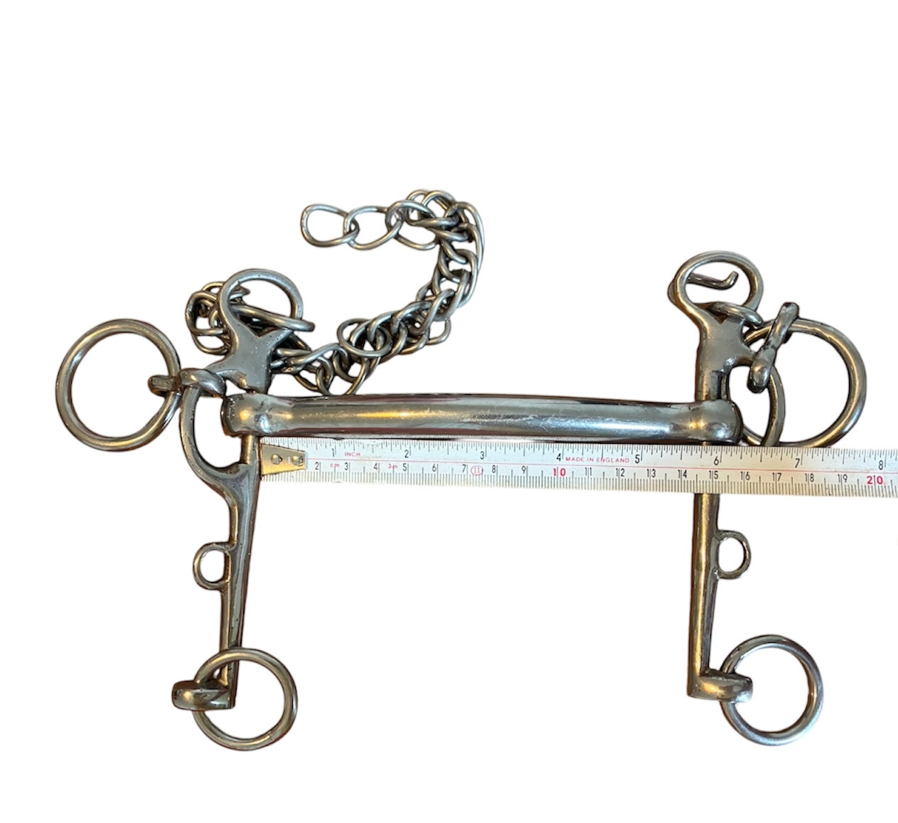 Mullen mouth rugby Pelham with curb chain 5.75”