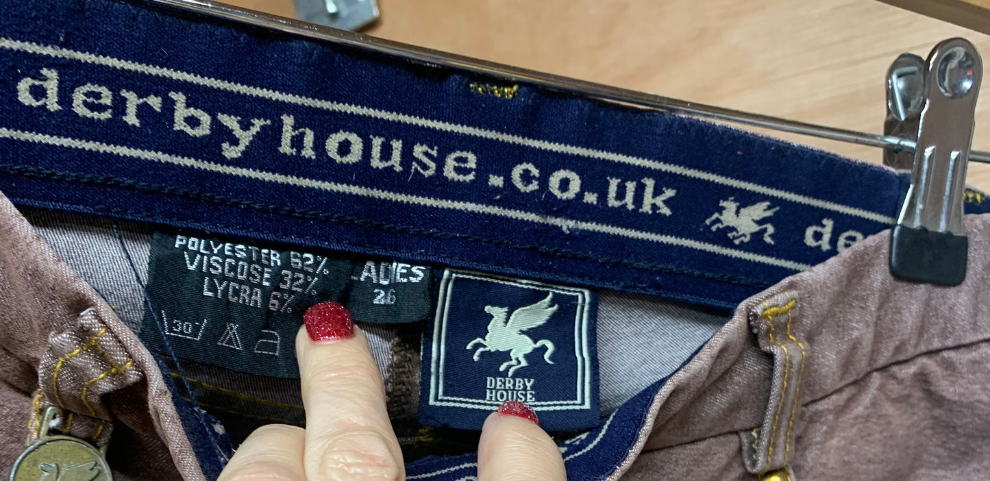 Derbyhouse ladies brown denim jodhpurs size 26