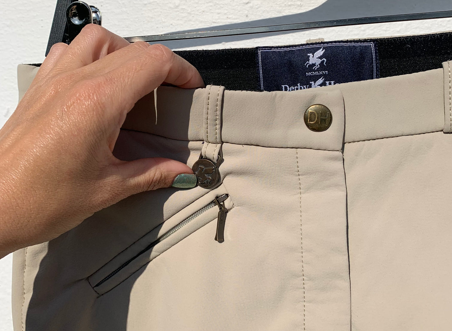 Ladies beige derbyhouse water resistant fleece lined warm sports jodhpurs size 28