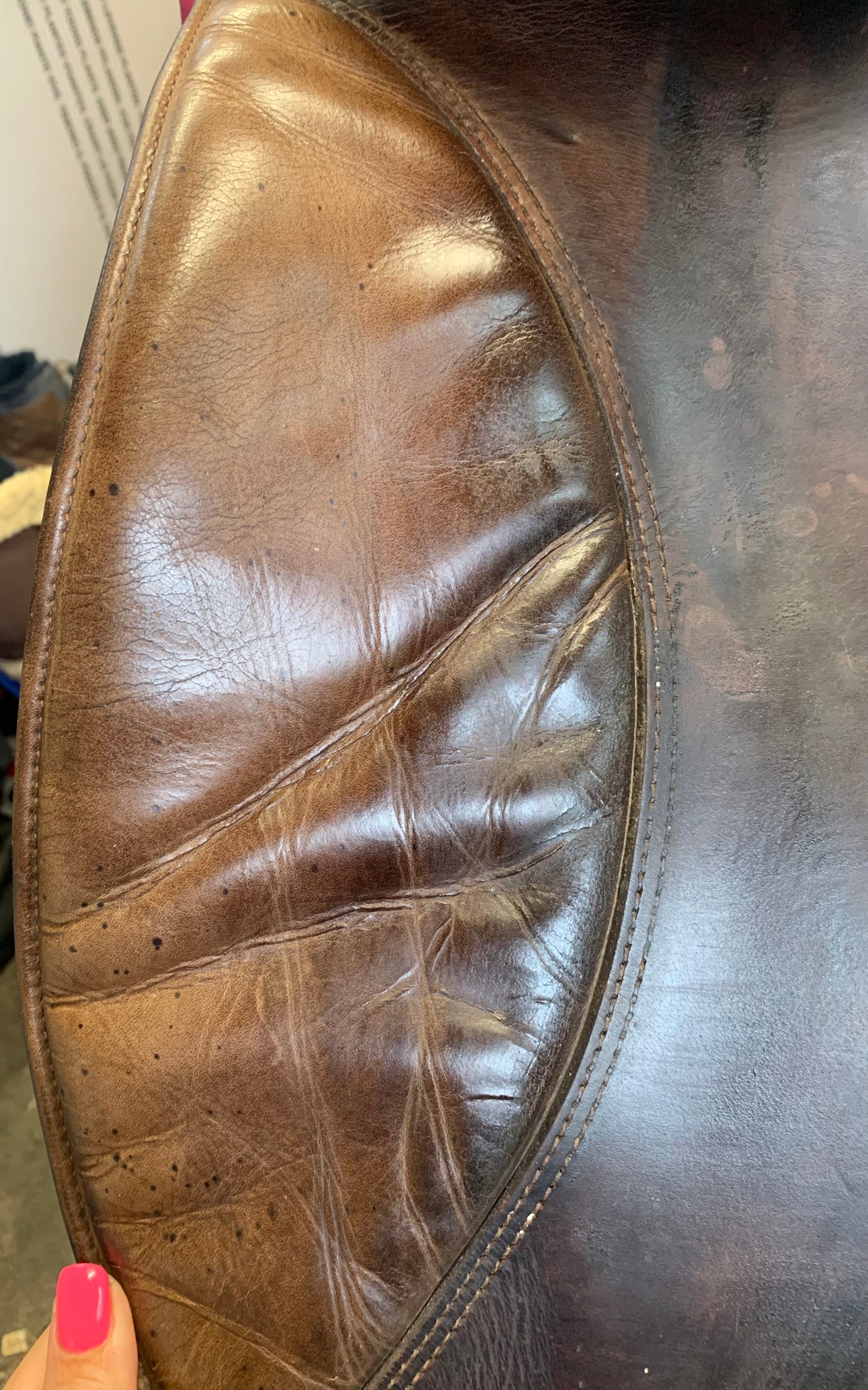 Brown A j foster Walsall dressage saddle 17.5” stamped medium