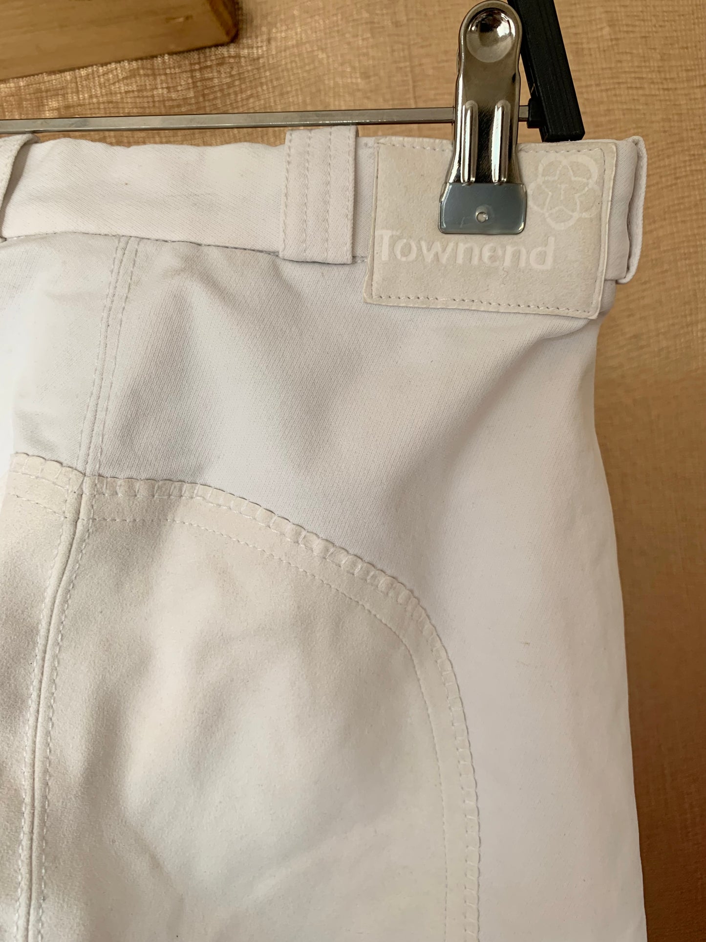 Ladies size 24 white Townend jodhpurs tactel & coolmax material full suede seat