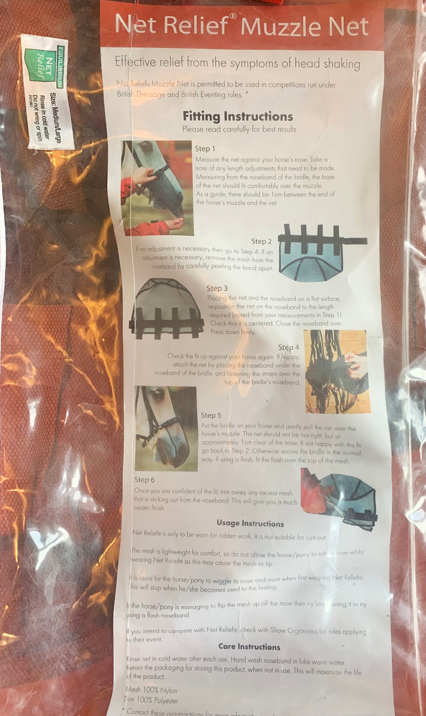 Pack of 3 black unused replacement nets in black medium/horse size. Does NOT contain the noseband attachment.