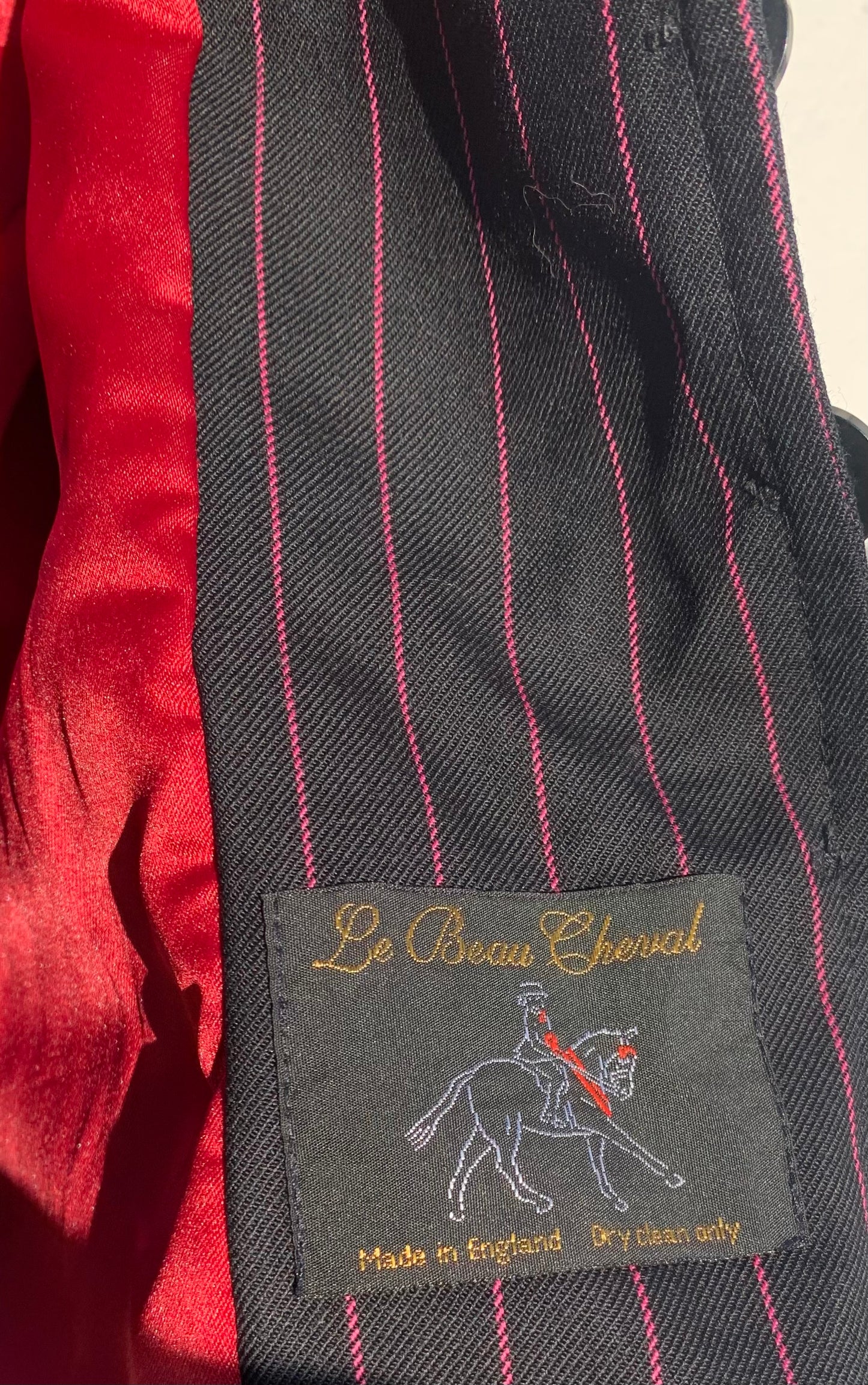 Rare le beau cheval black pinstripe jacket