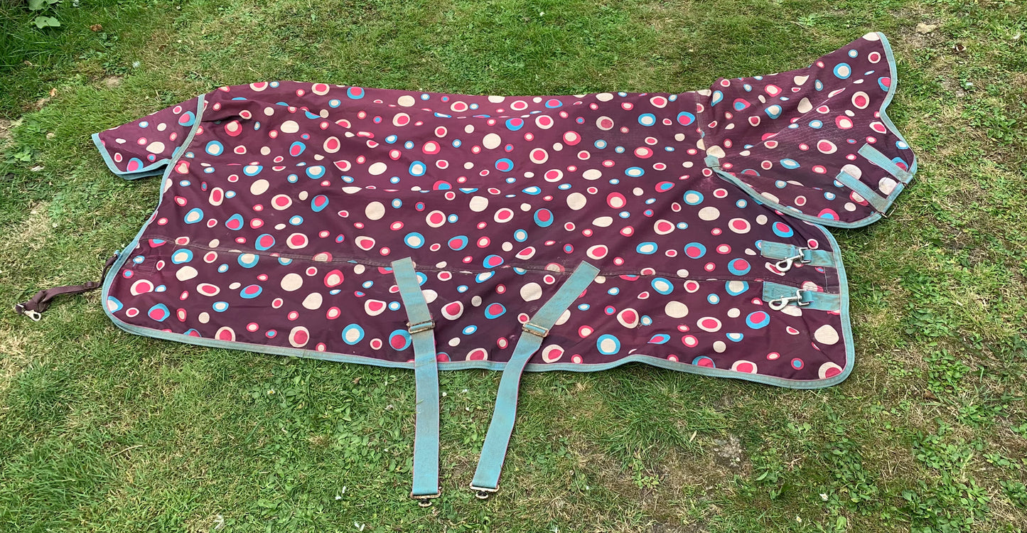 5’9” Shires tempest 180 combo medium weight turnout rug circles print