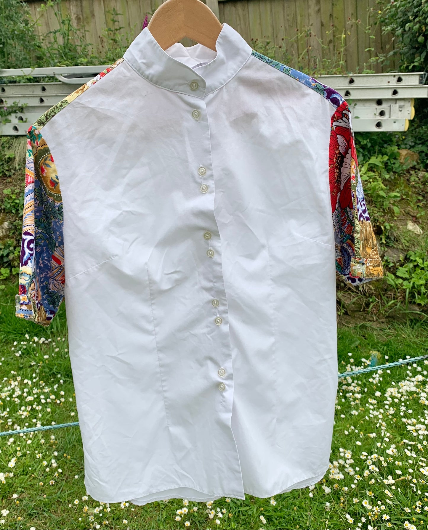 Size 14 show shirt with unique pattern detail by Equi-shirts