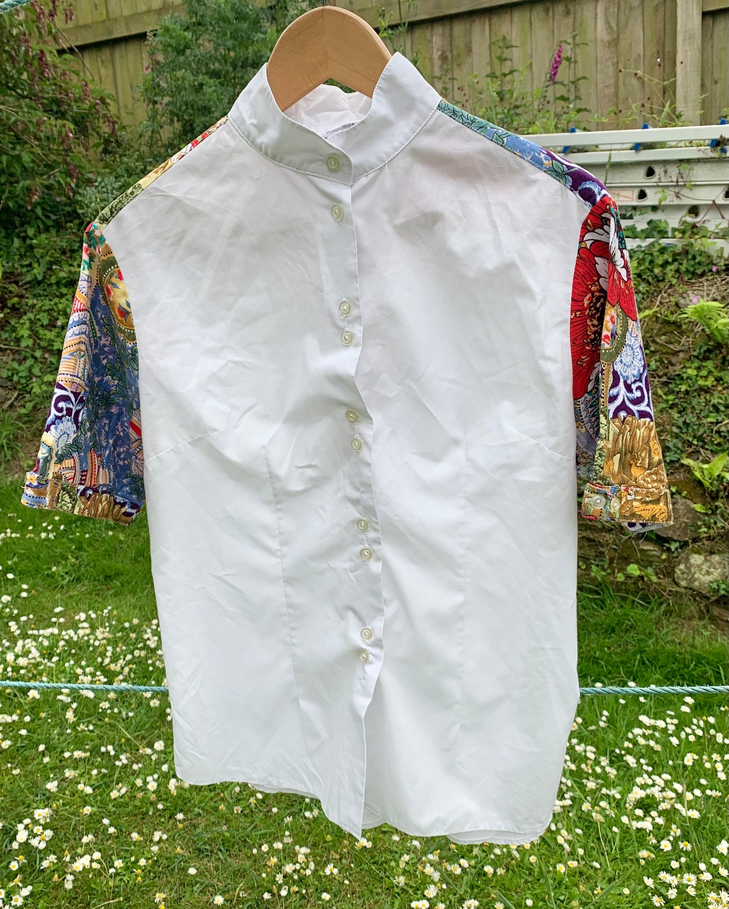 Size 14 show shirt with unique pattern detail by Equi-shirts