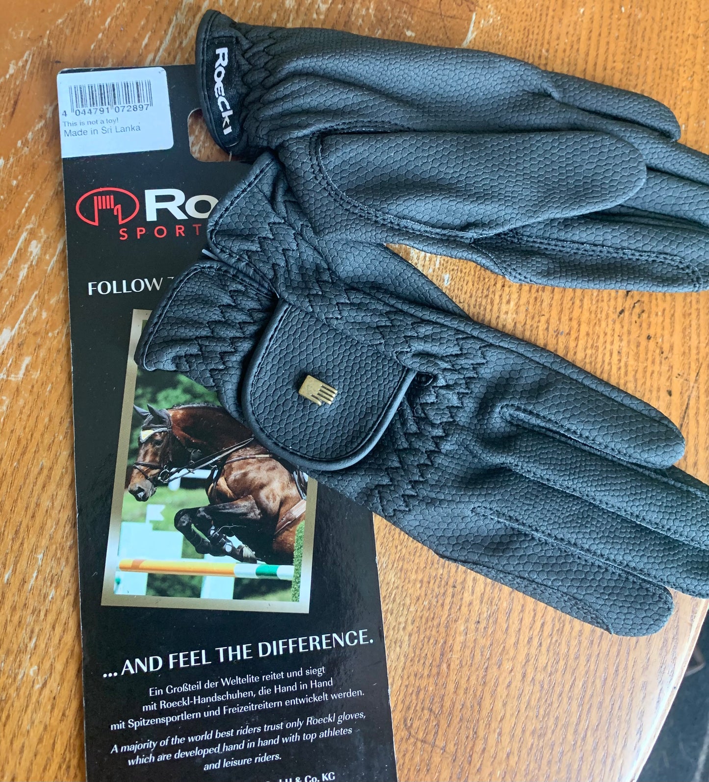 New Roeck-Grip Junior riding Gloves black size 3 (ref2)