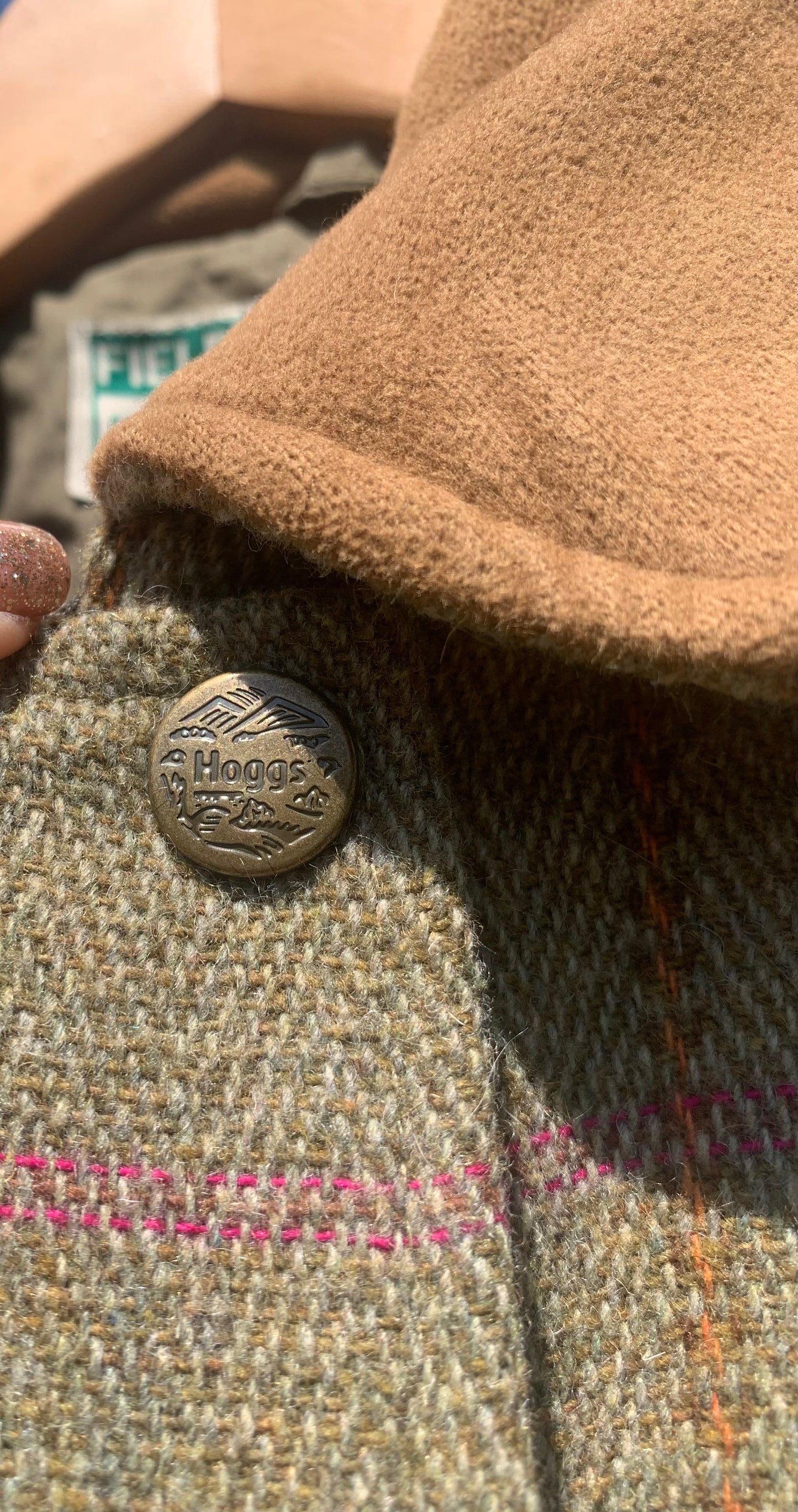 Hoggs of Fife country Jacket Womens Size UK 10 Green tweed
