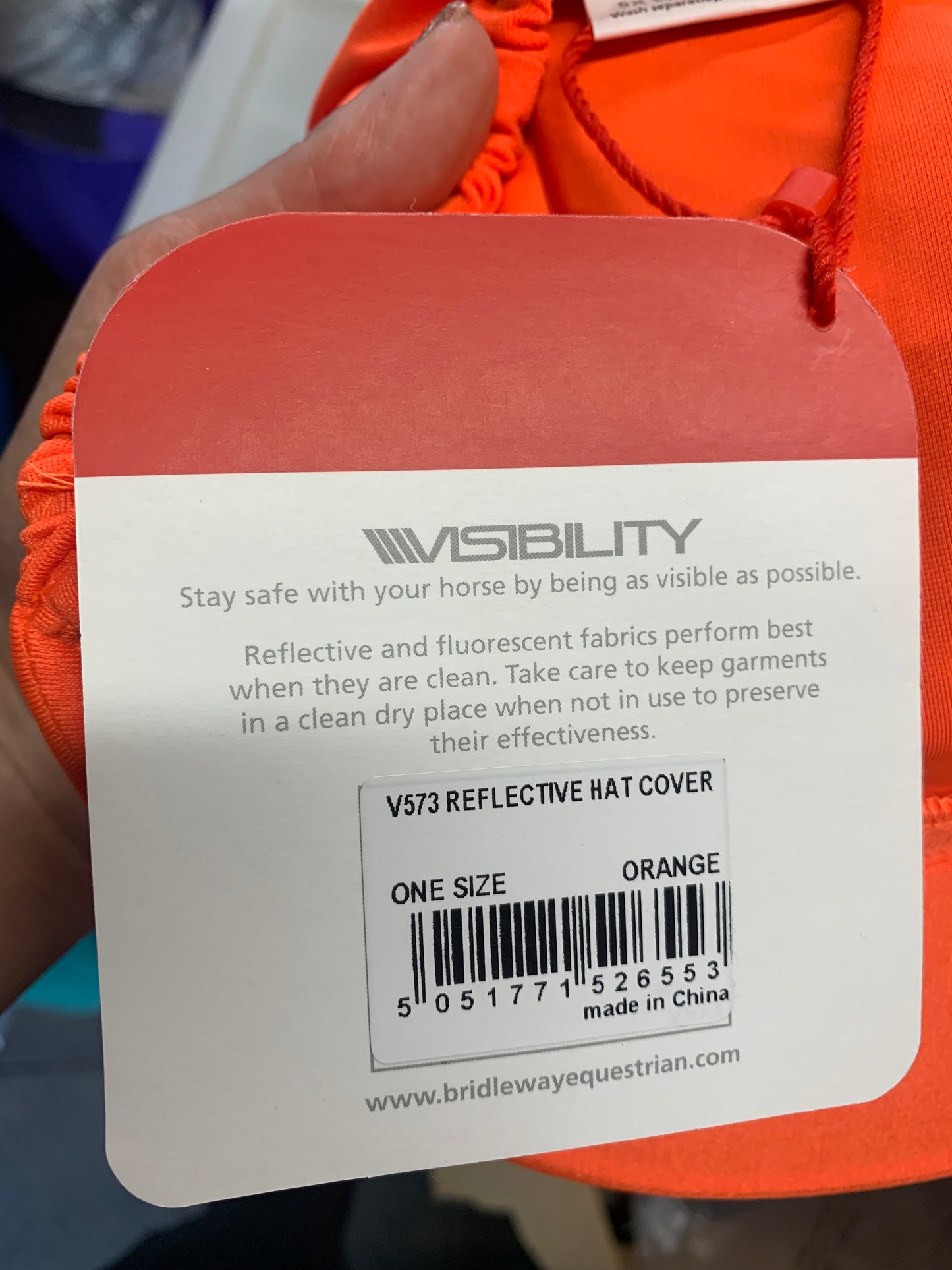 New with tag bridleway Visibility orange Hat Cover