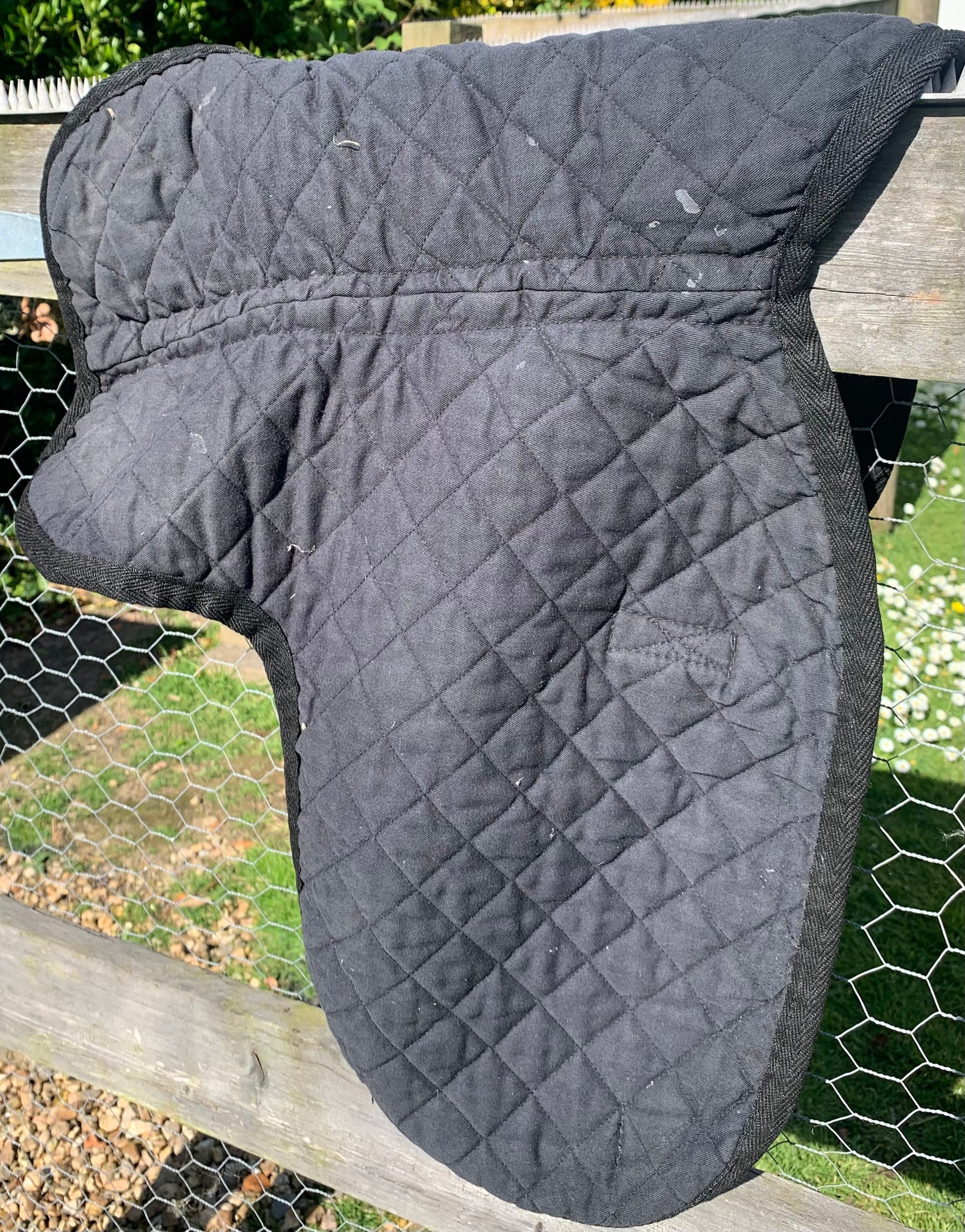 Black straight cut saddle pad numnah pony size