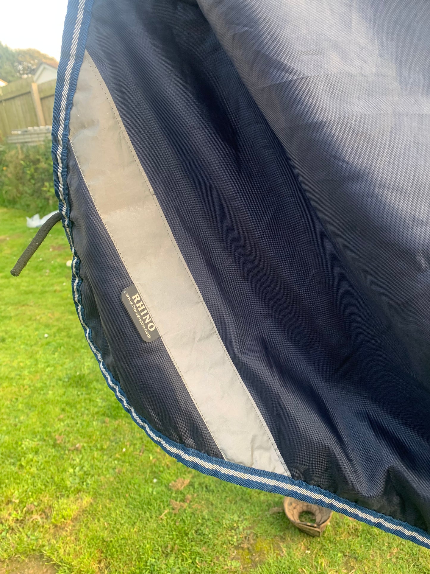 Showerproof Rhino Competition Exercise Sheet with a checked lining, complete with reflective strips 4’11”