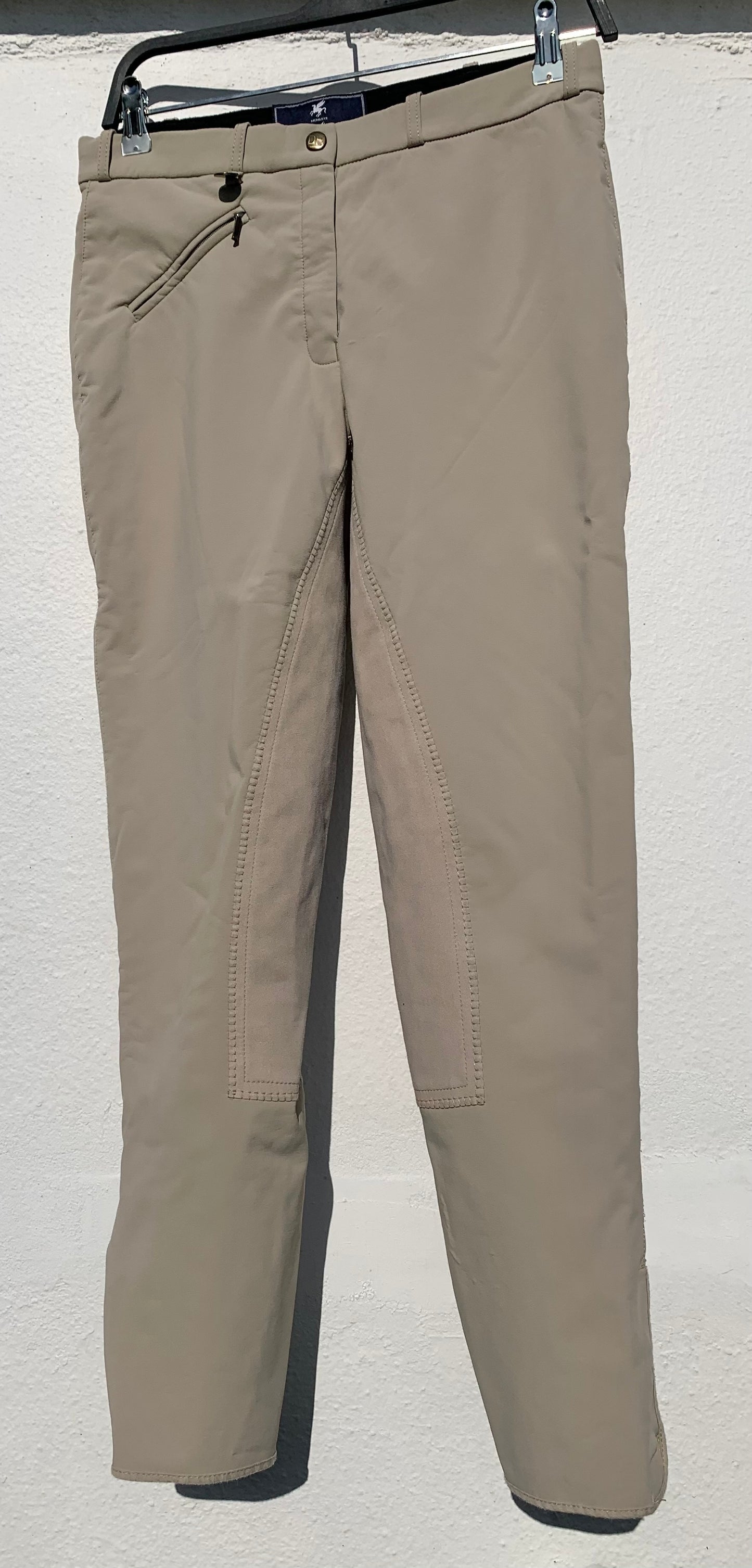 Ladies beige derbyhouse water resistant fleece lined warm sports jodhpurs size 28