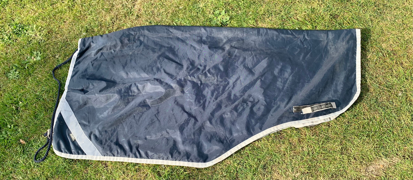 rambo 4'7 waterproof fleece lined medium weight navy exercise rug with reflective strips