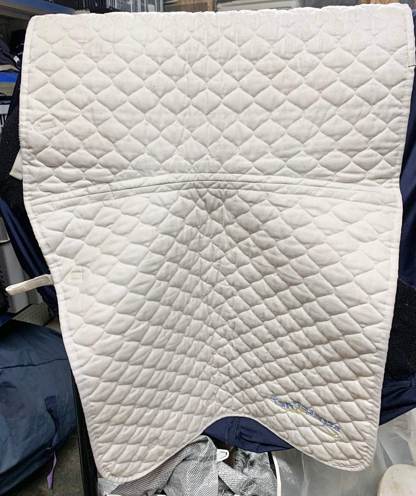 White stretch flex dressage saddle pad size full