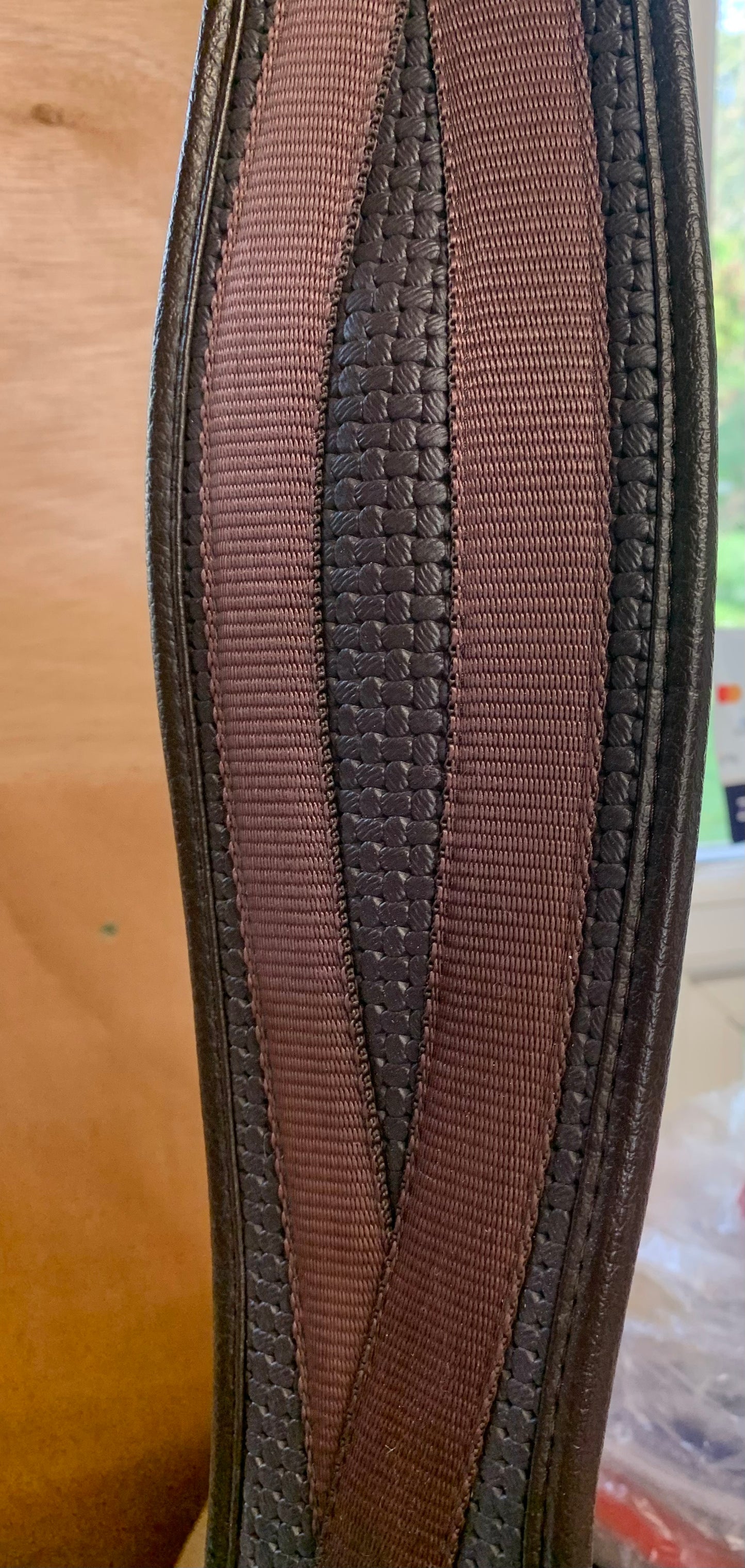 HY shaped brown comfort waffle girth elasticated at both ends 44”/110cm