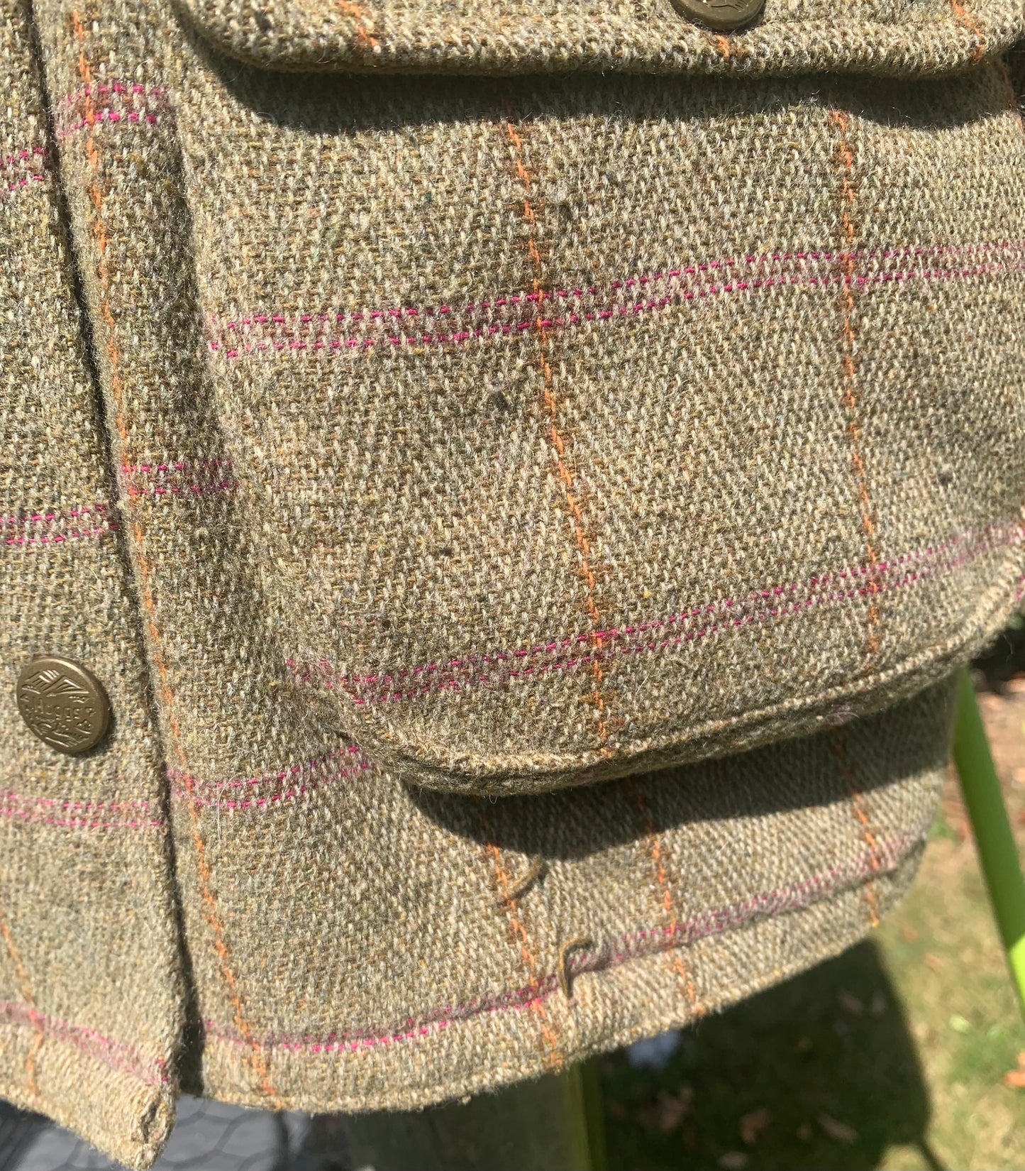 Hoggs of Fife country Jacket Womens Size UK 10 Green tweed