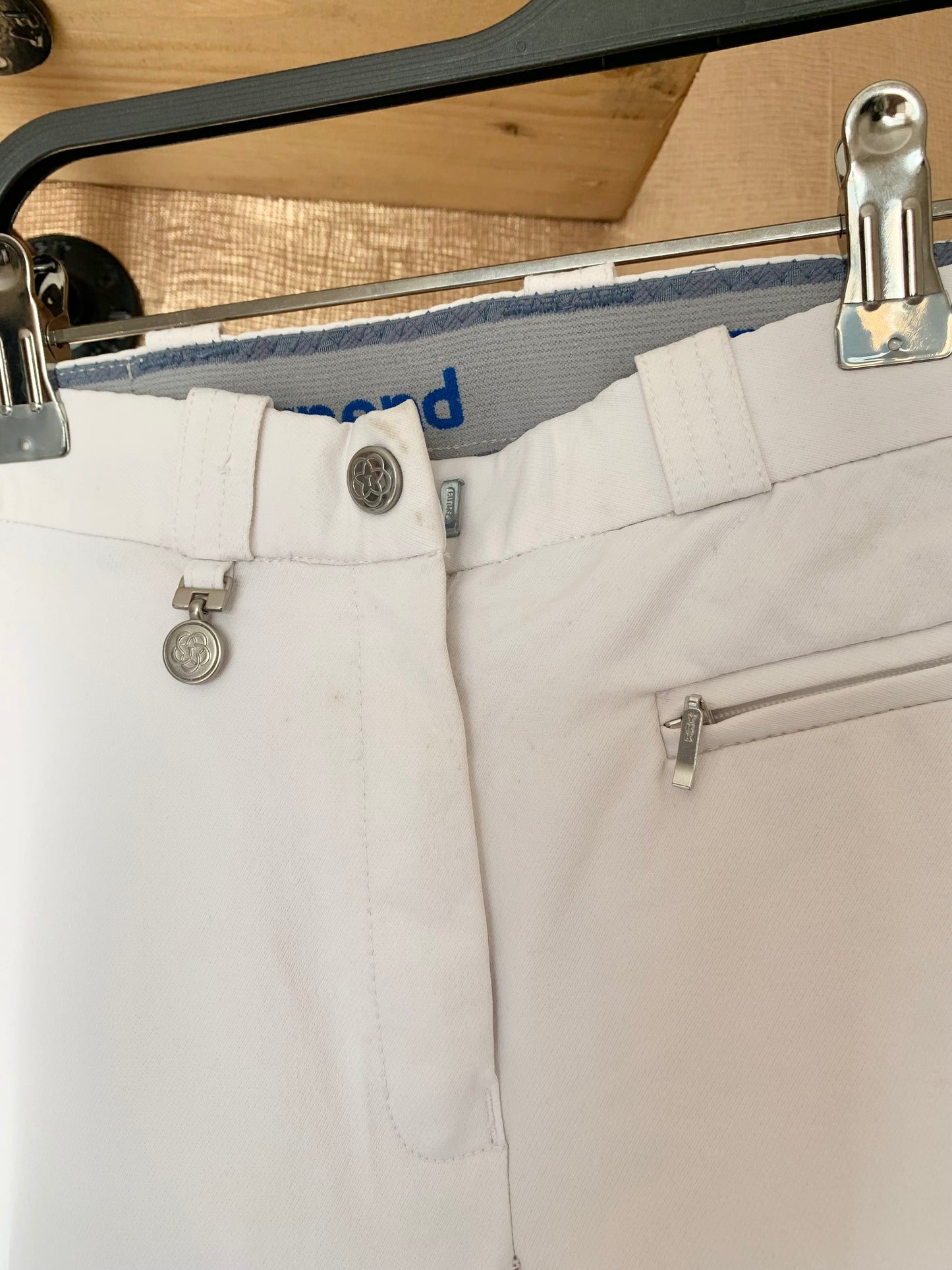Ladies size 24 white Townend jodhpurs tactel & coolmax material full suede seat