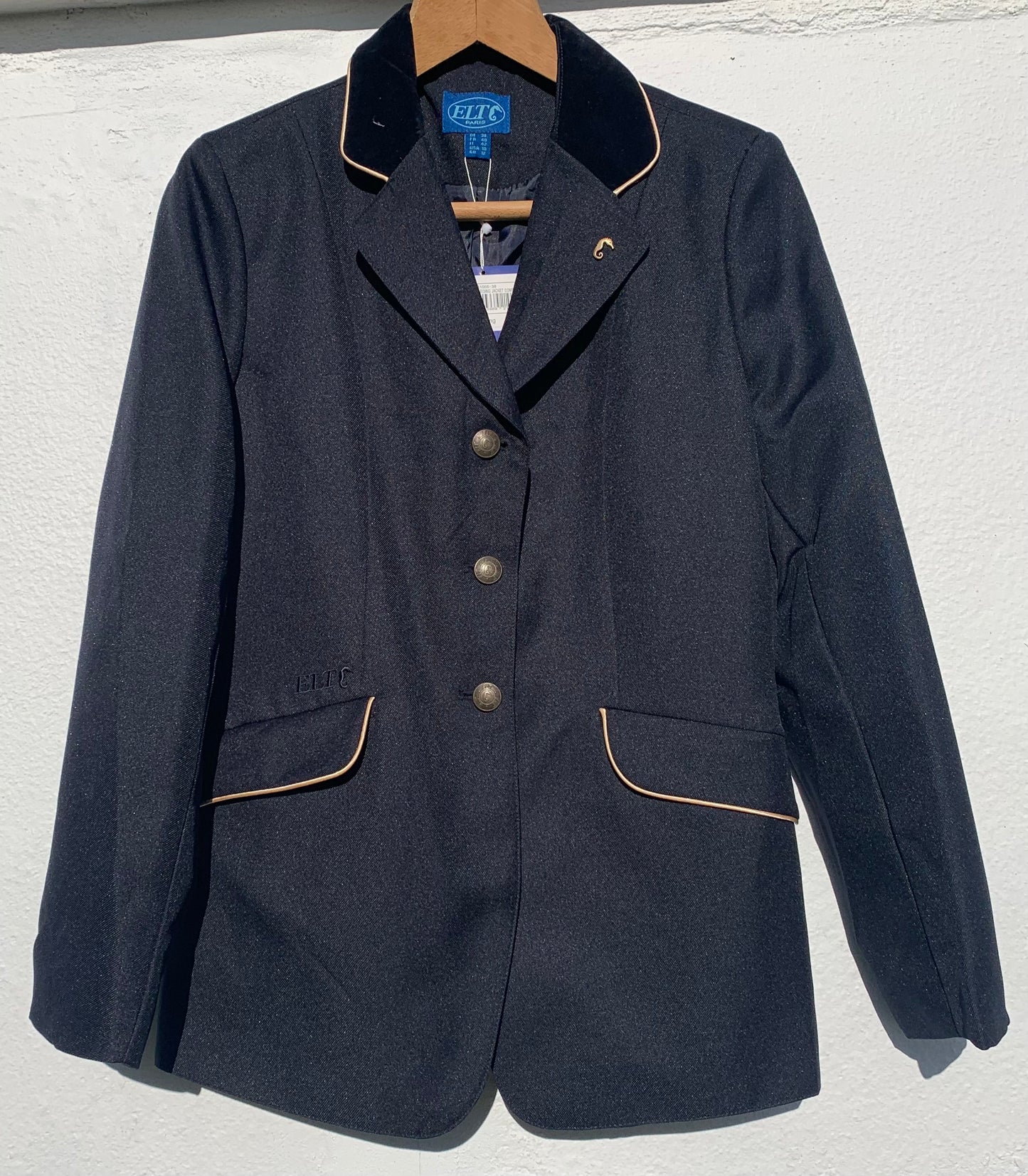 New with tag ELT navy competition jacket size 38
