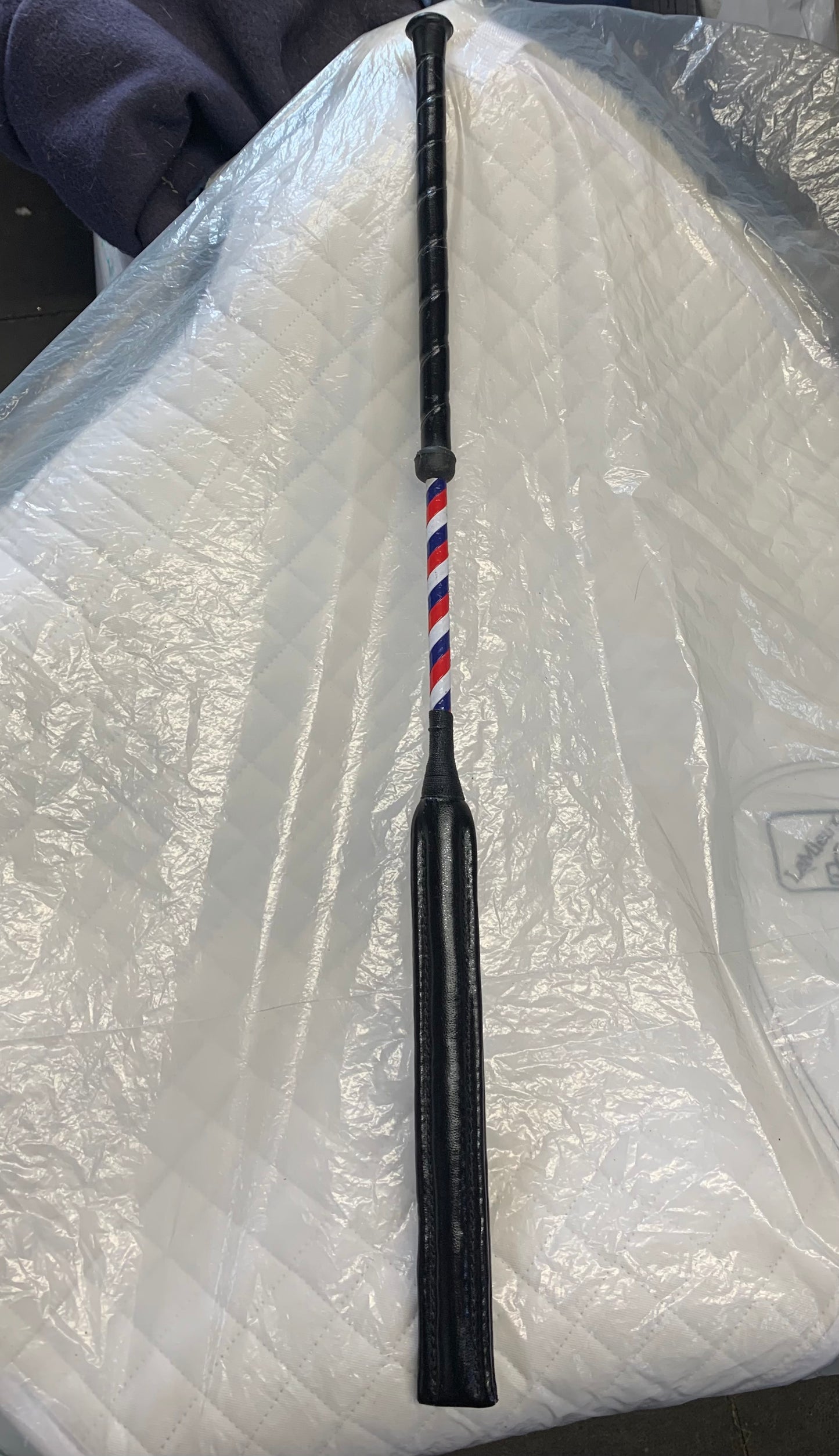 Red/blue/white jumping padded baton/bat whip 60cm