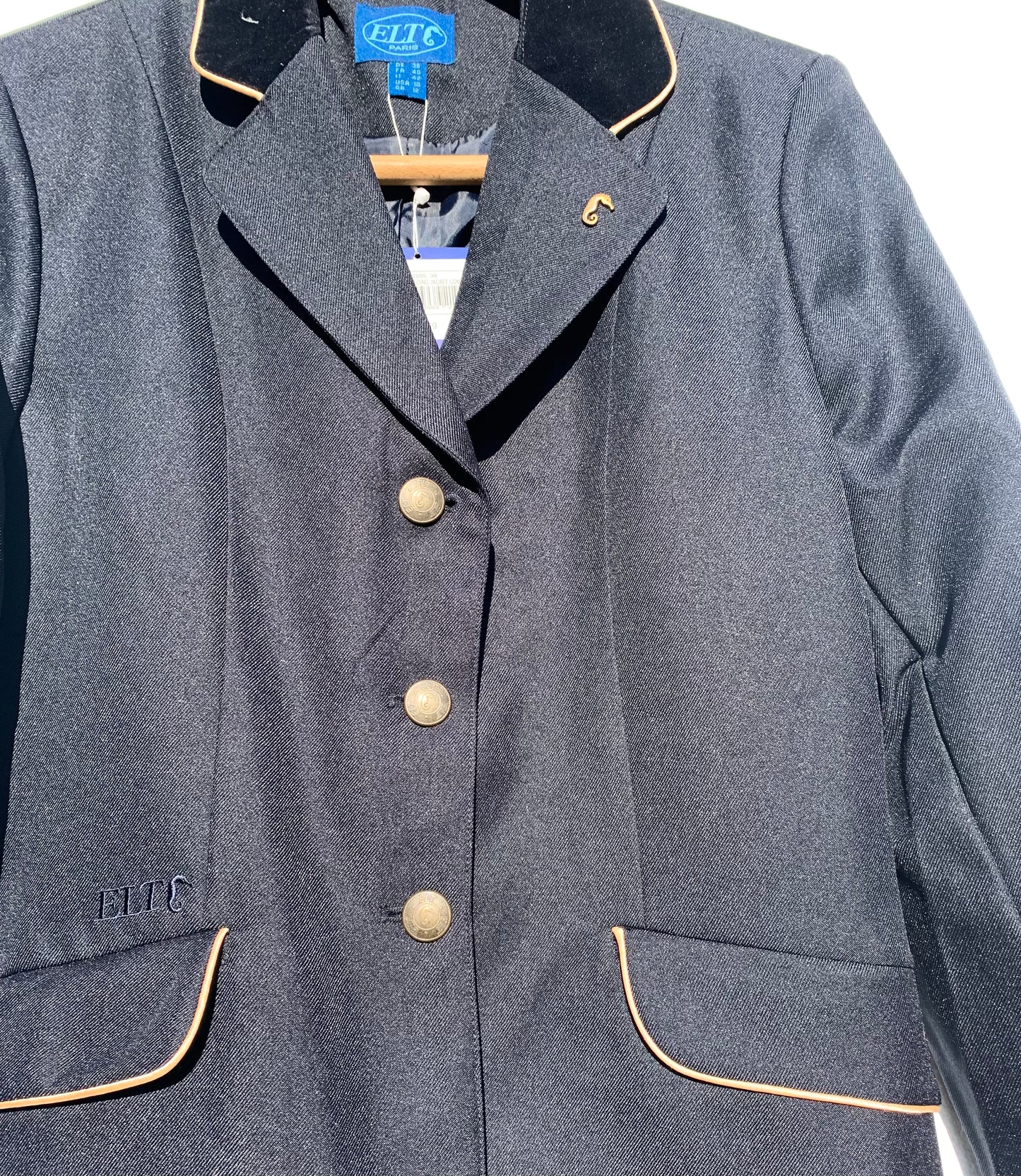 New with tag ELT navy competition jacket size 38
