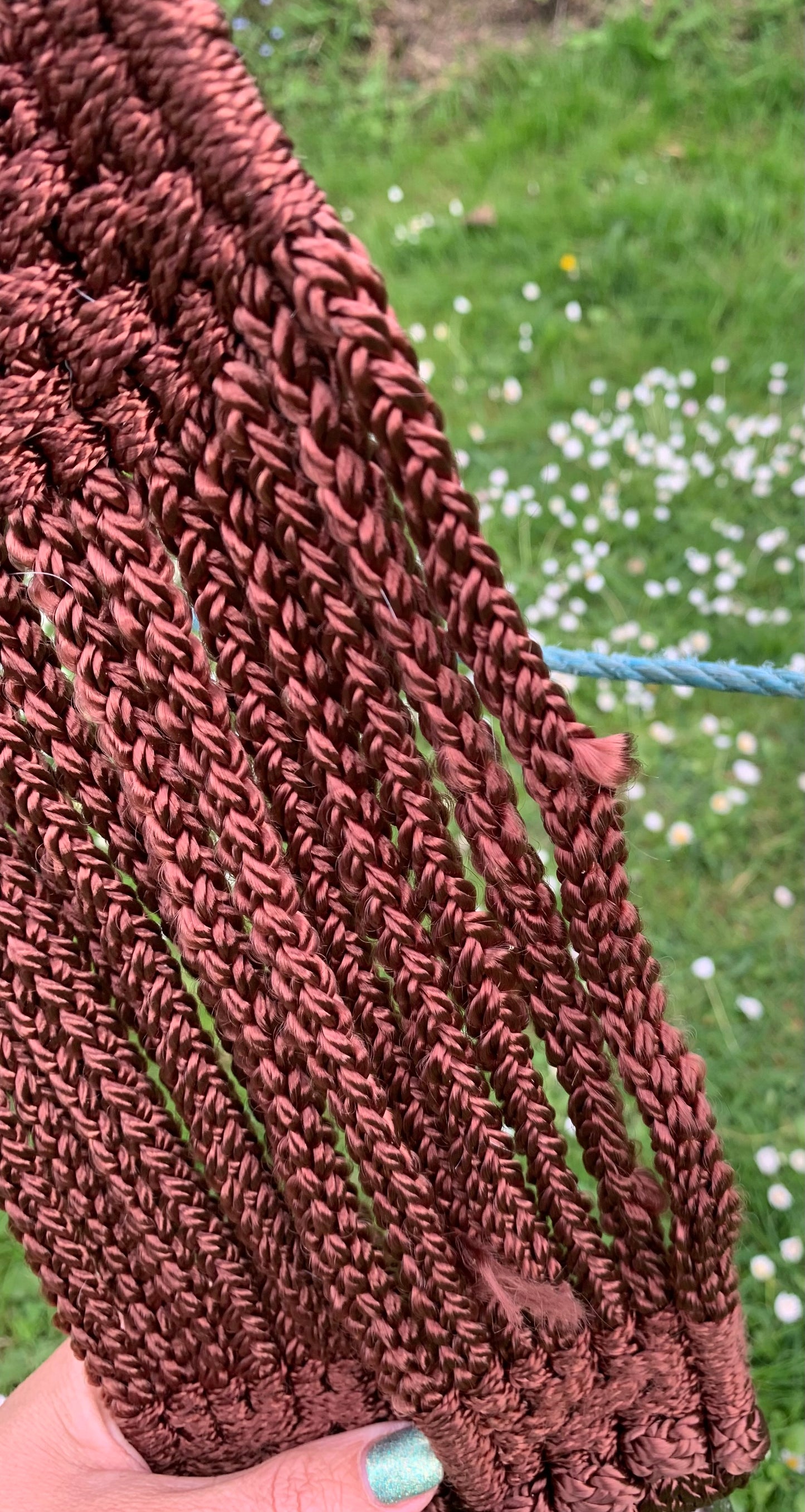 49” Brown Stubben string anti chafing girth 14 strands of non chafing nylon and roller buckles