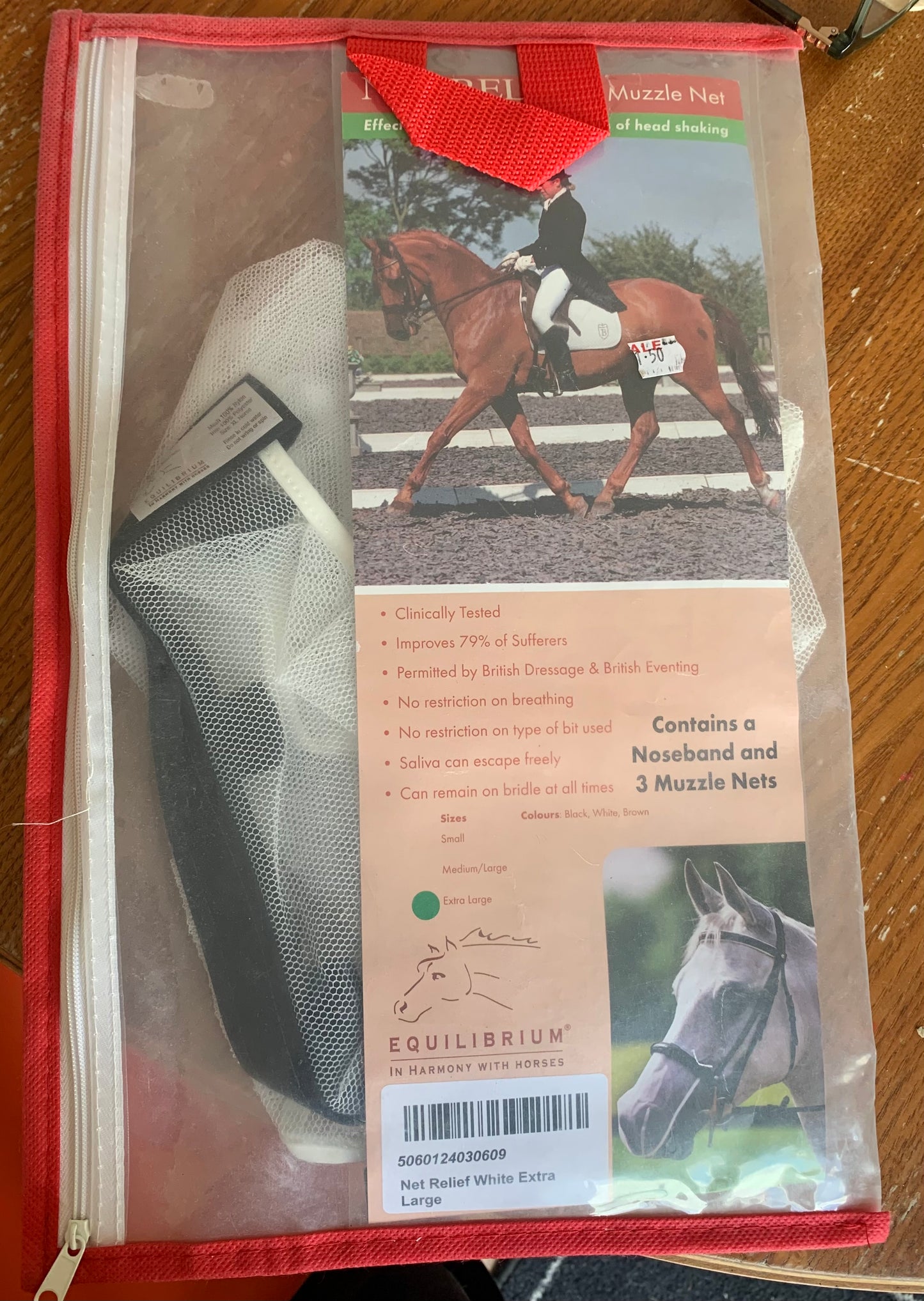New in pack equilibrium nose net white extra large nose attachment with 2 extra nets