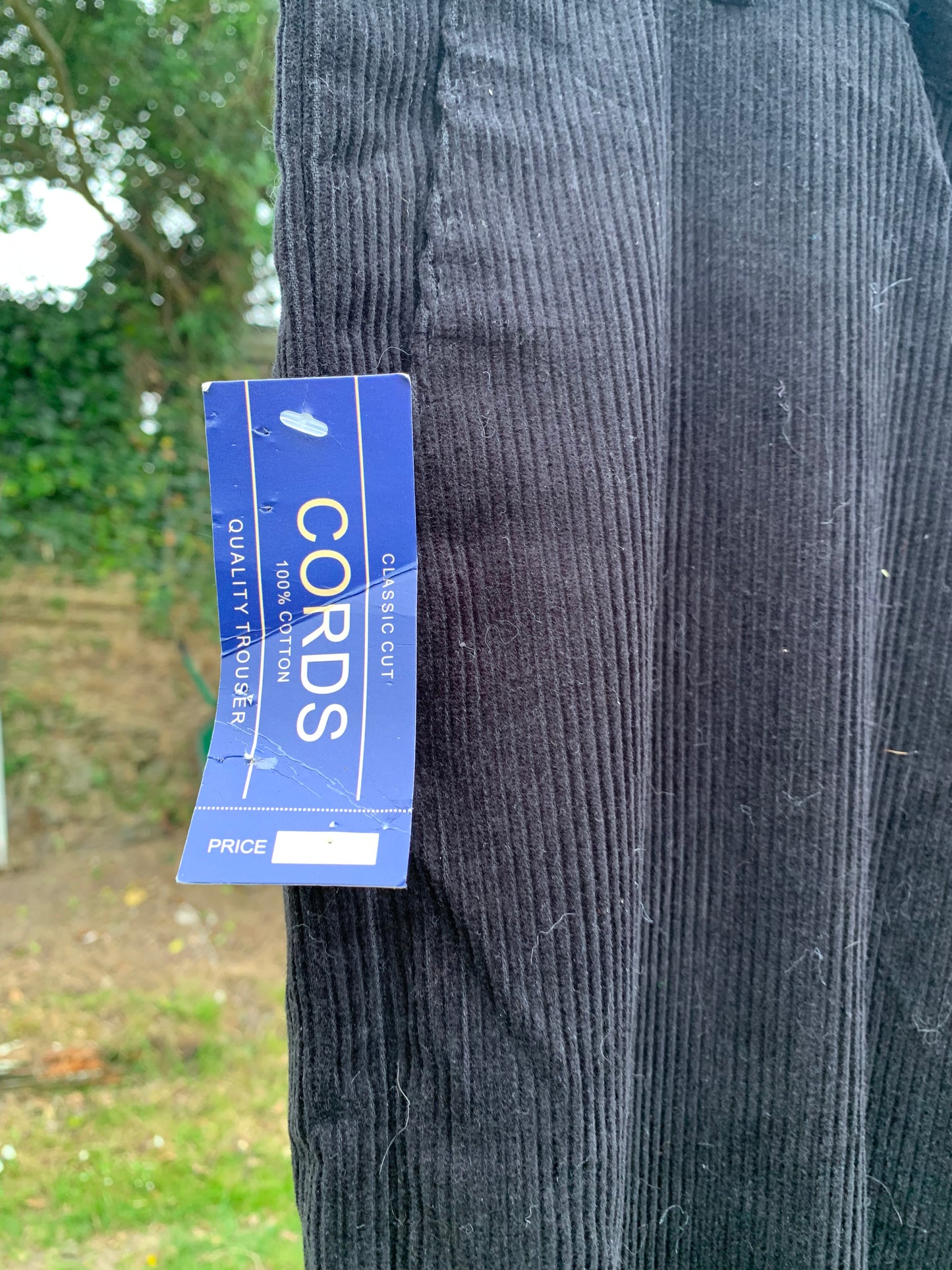 New black cord showing inhand trousers 34” waist 31” leg