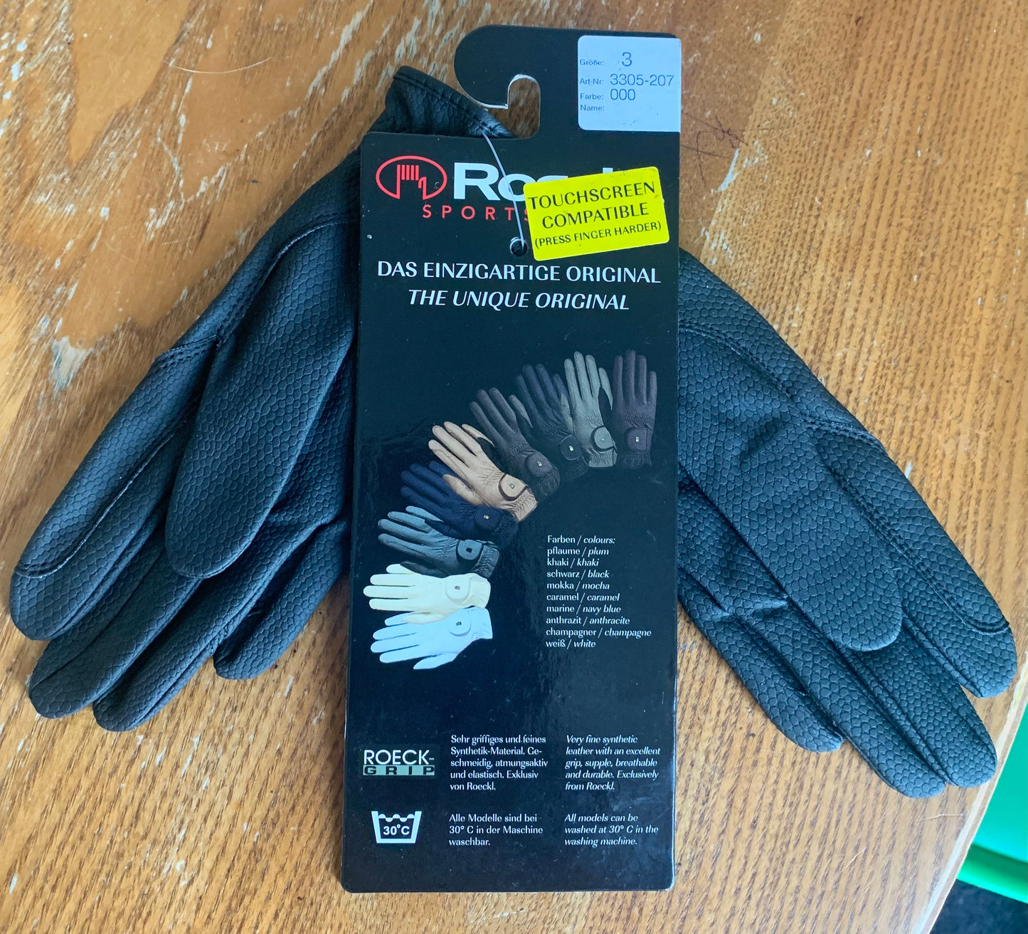 New Roeck-Grip Junior riding Gloves black size 3 (ref2)