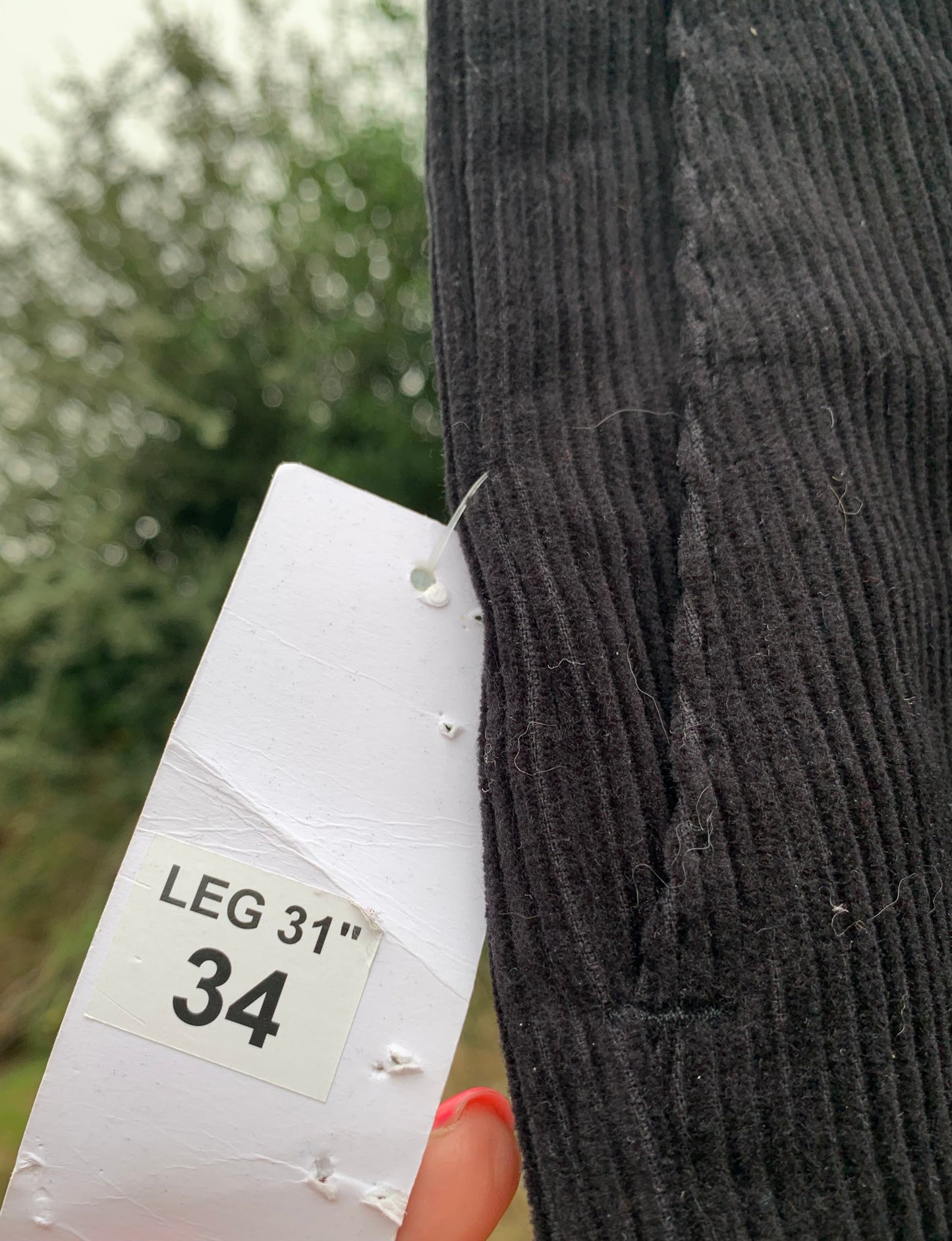 New black cord showing inhand trousers 34” waist 31” leg