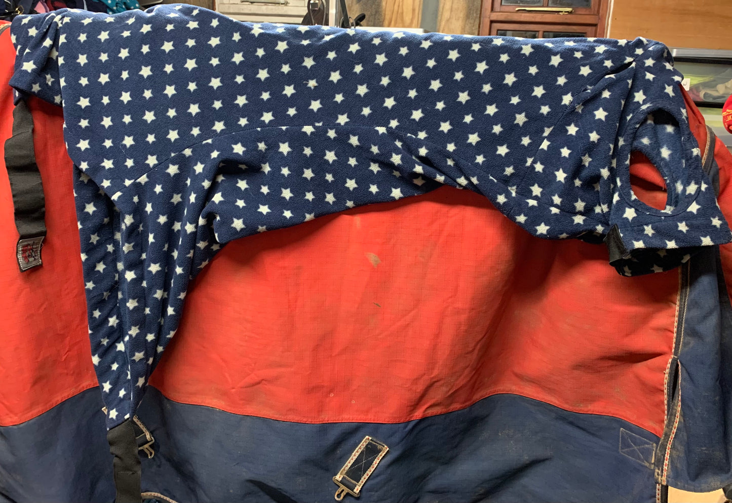 Tottie hood/neck fleece size small star print