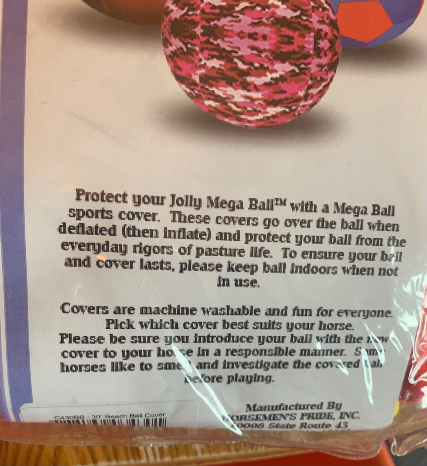 New horsemen’s pride decorative and protective cover for the jolly mega ball beach ball design