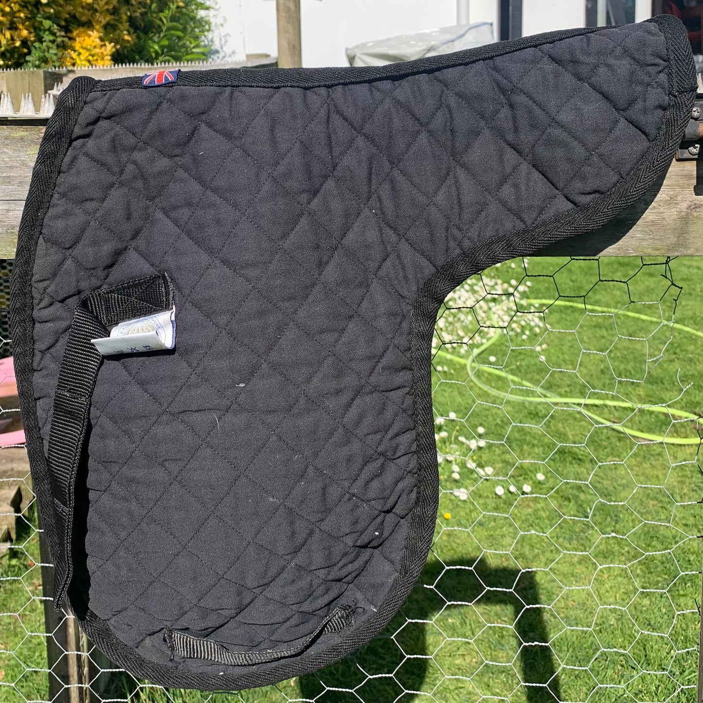 Black straight cut saddle pad numnah pony size