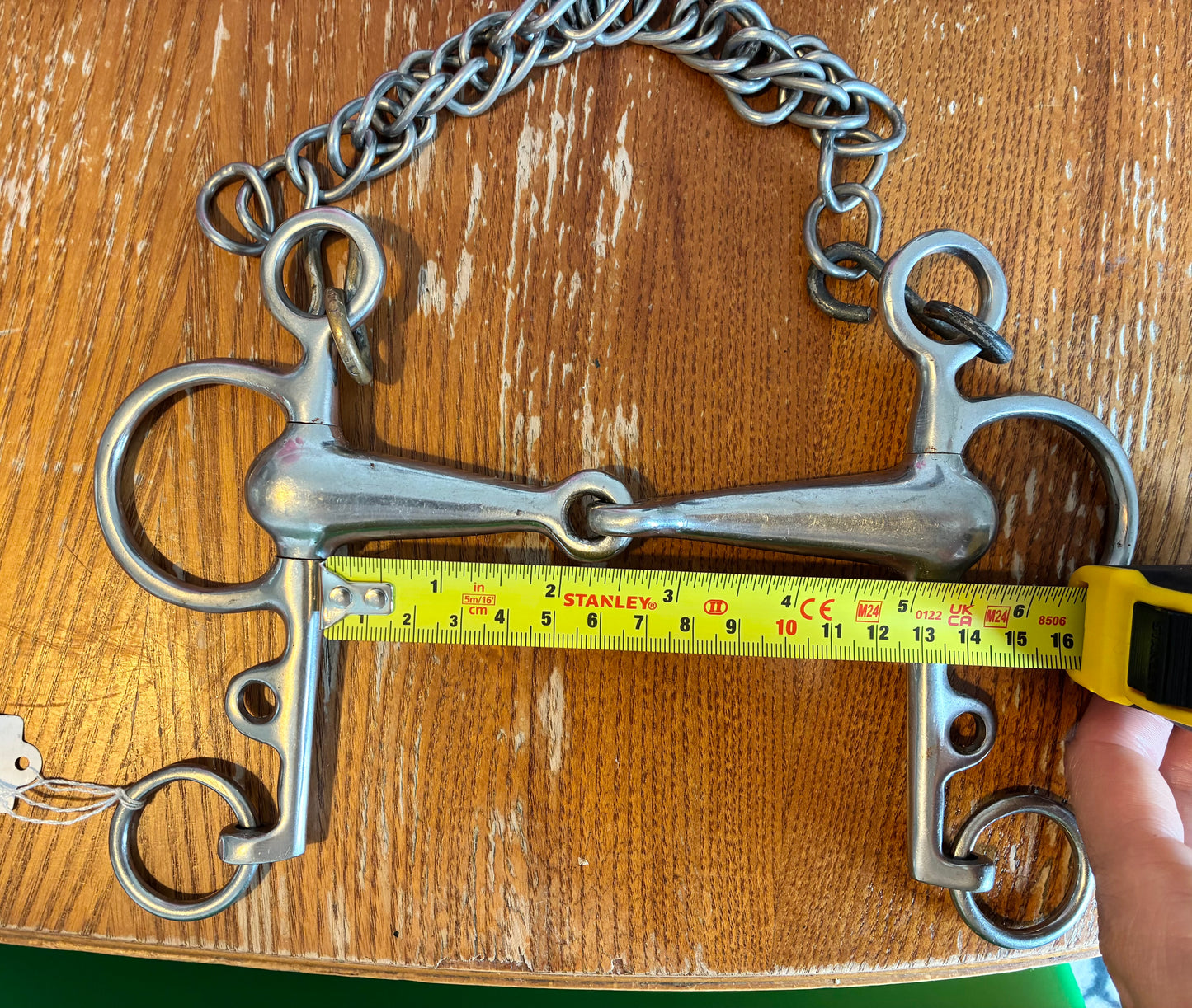 5” jointed Pelham bit complete with curb chain - good condition