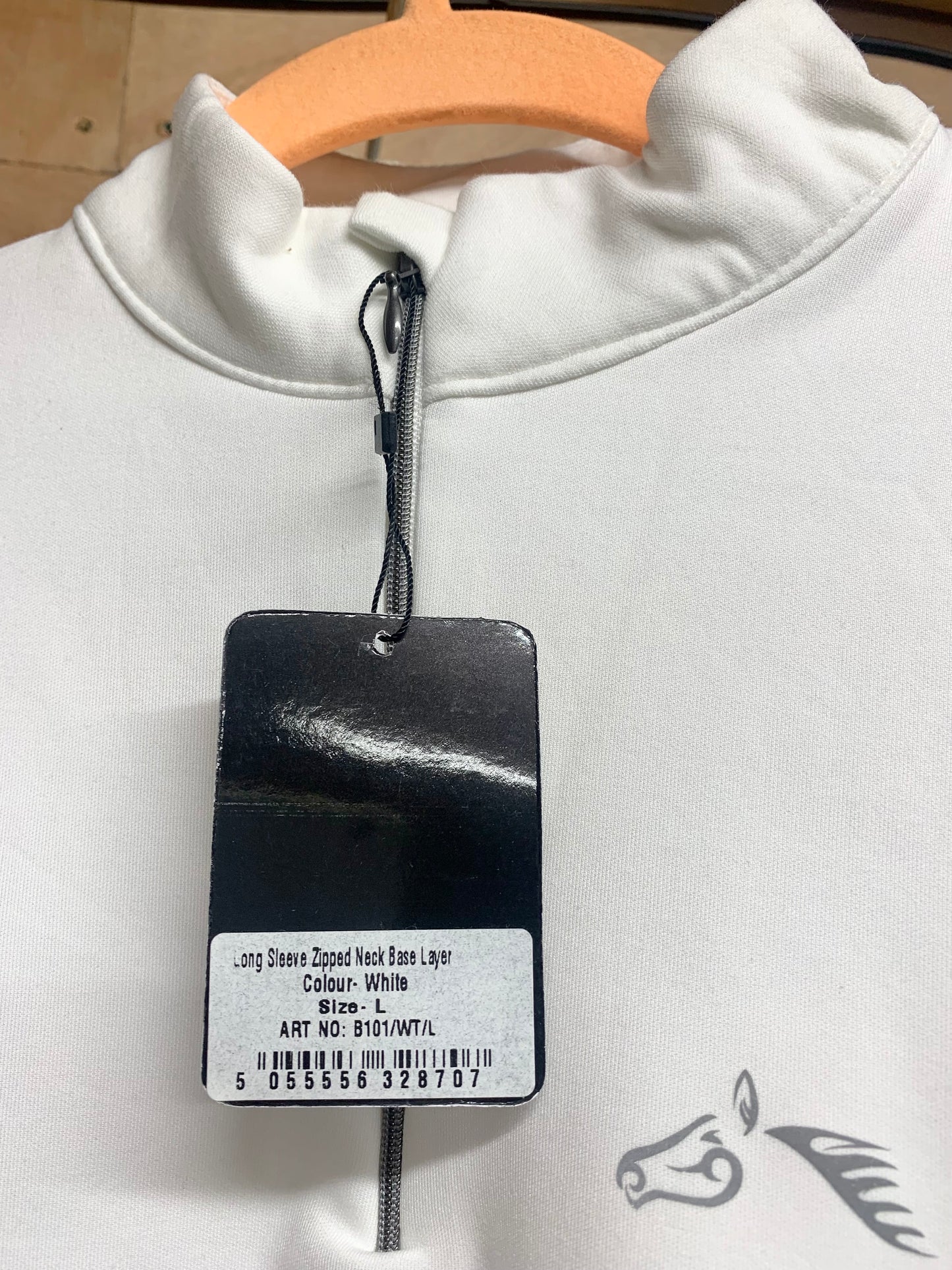 New with tag white gallop base layer size large