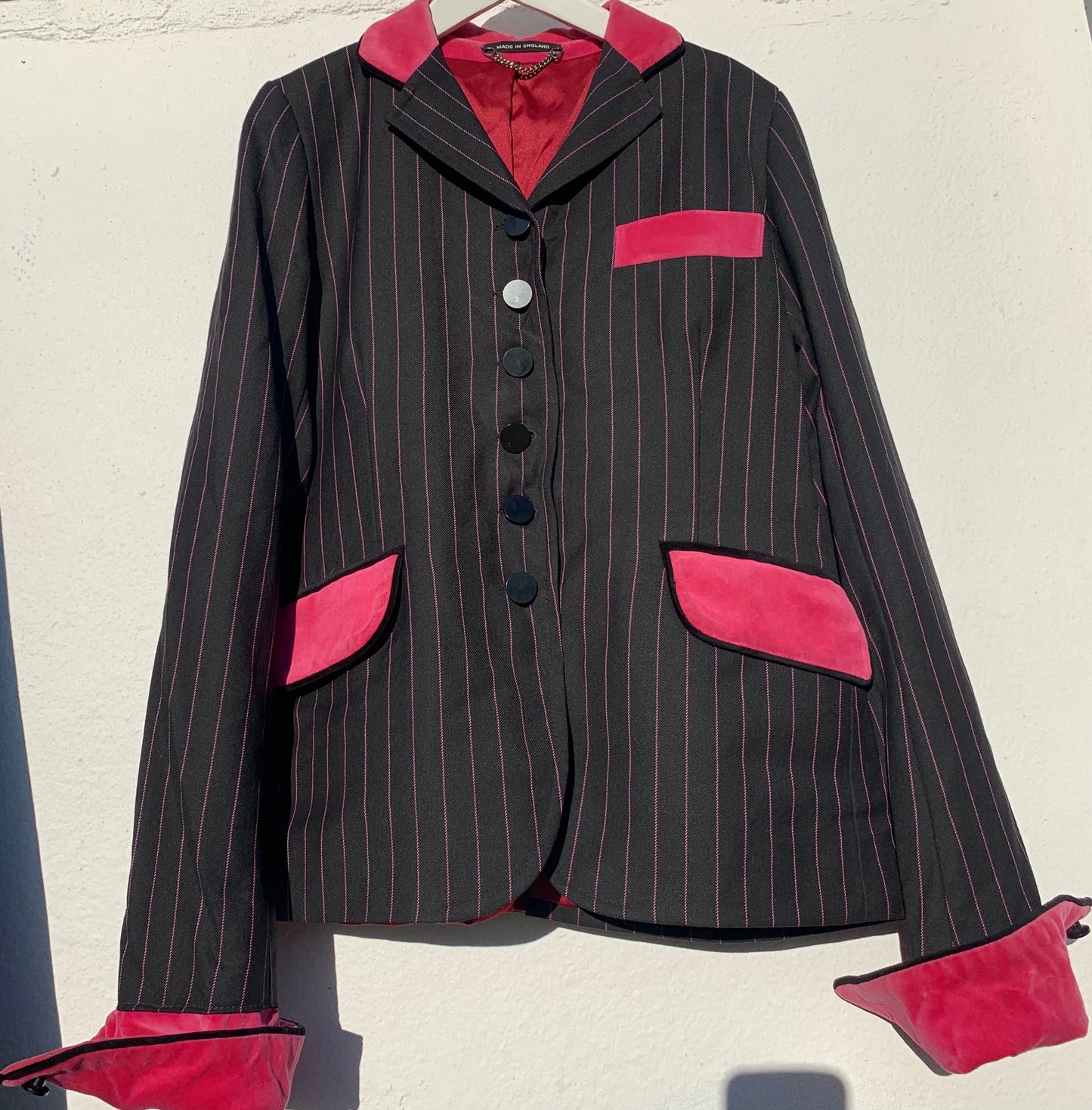 Rare le beau cheval black pinstripe jacket