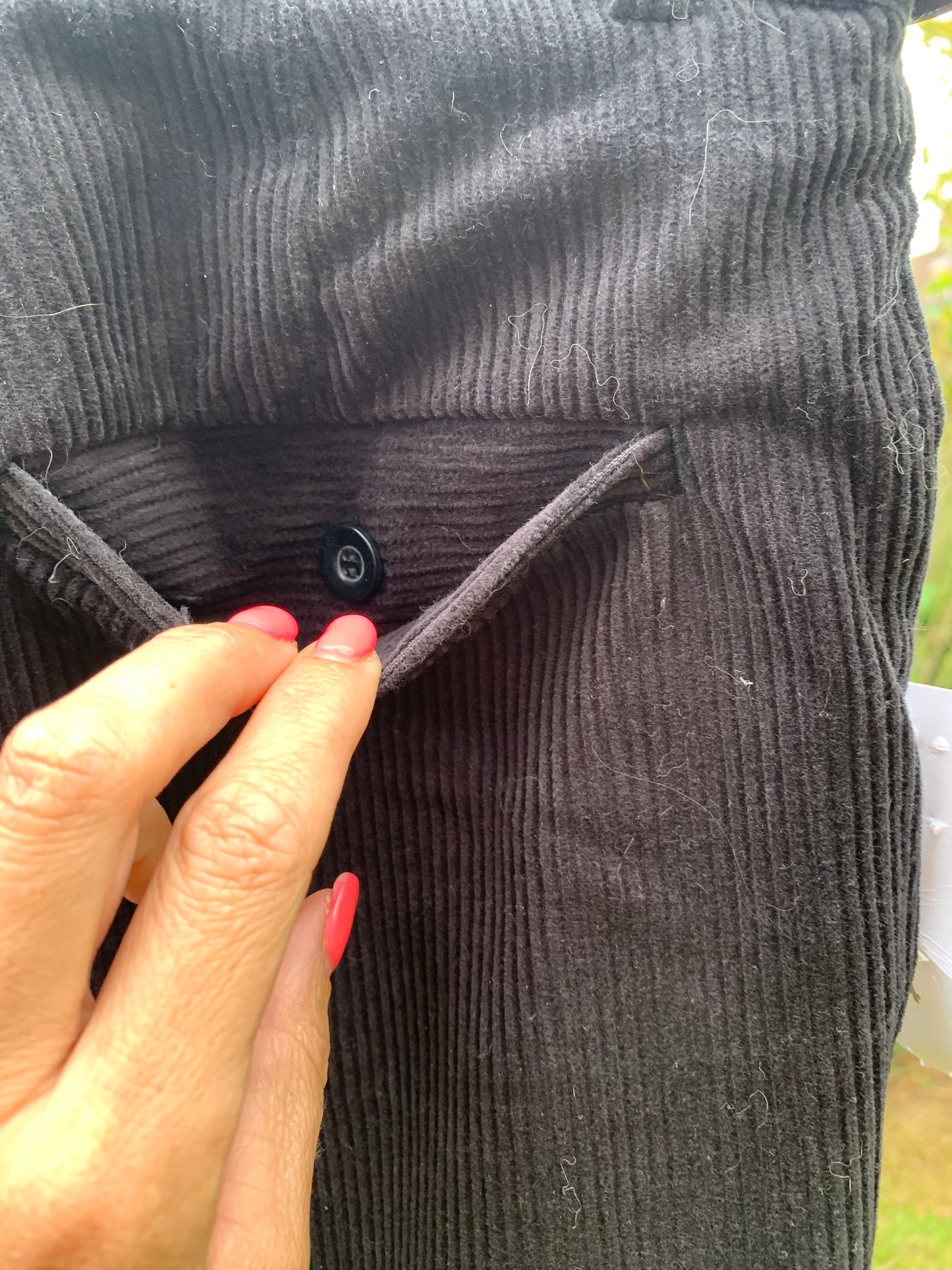 New black cord showing inhand trousers 34” waist 31” leg