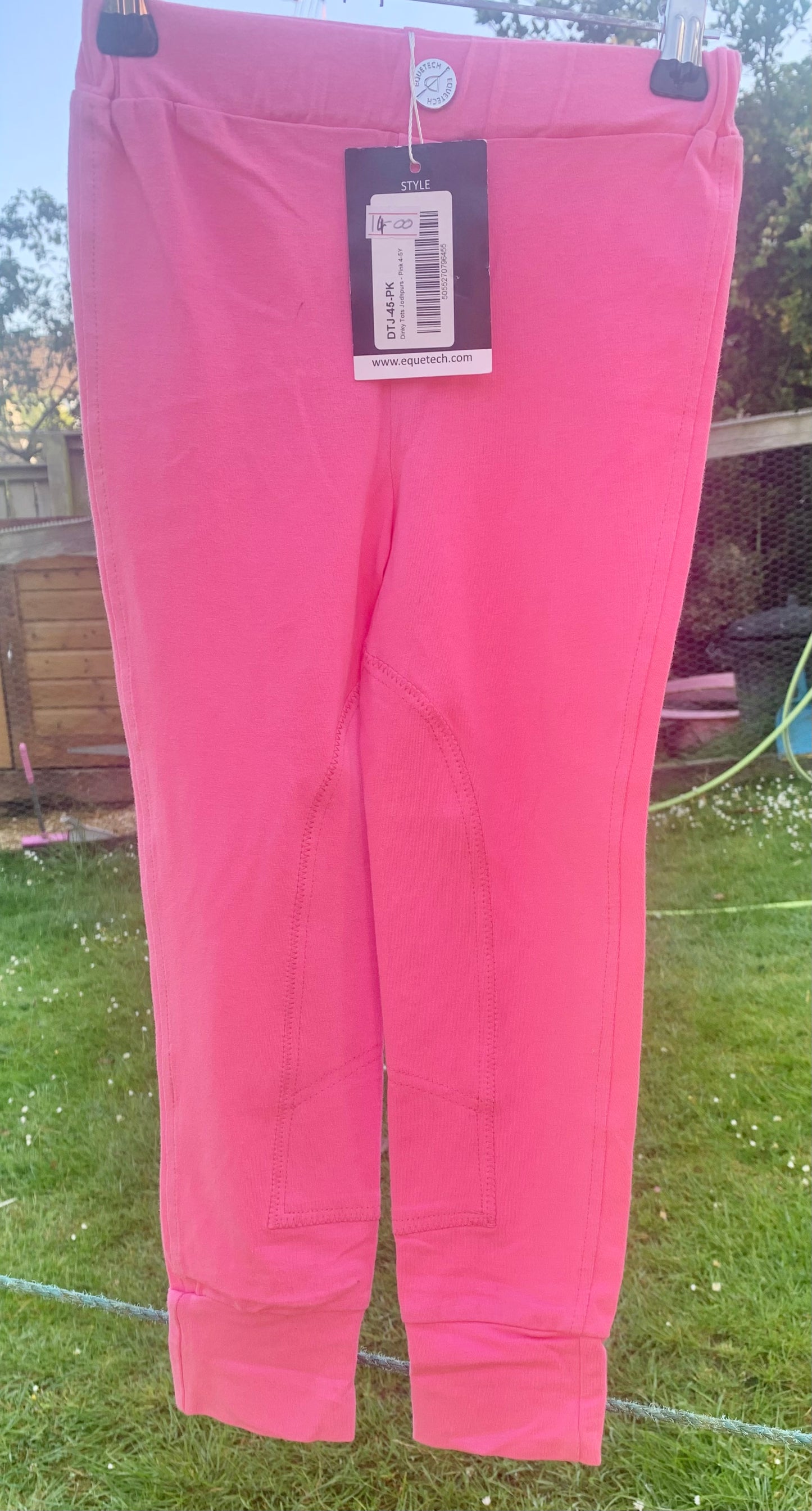 New with tag Equetech pink Dinky Tots Jodhpurs 4-5 years