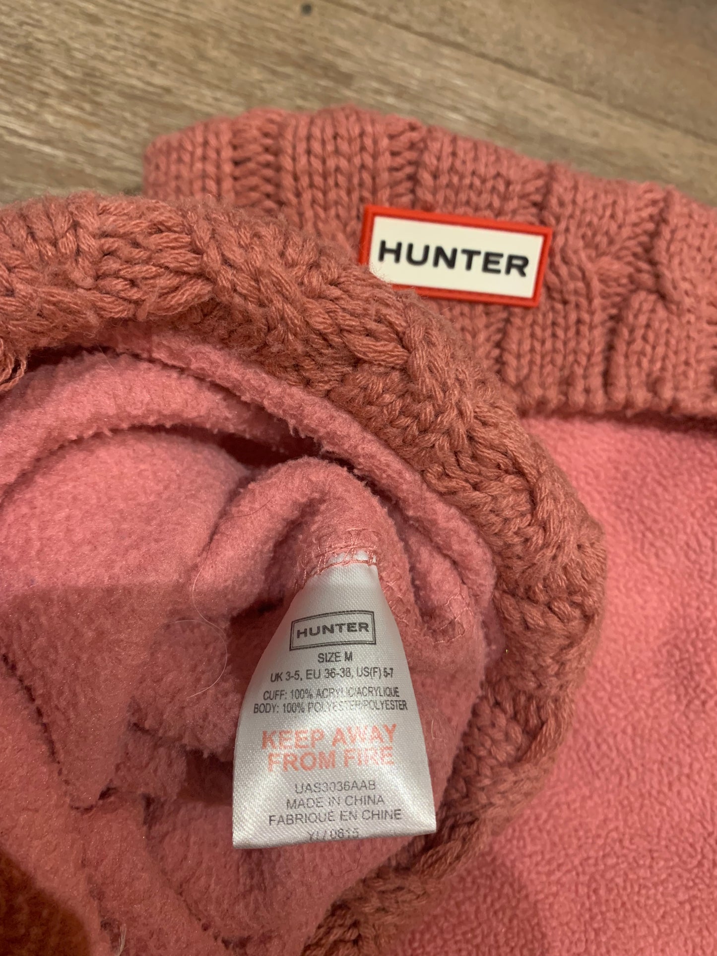 Pink Hunter cardigan short welly socks size medium (UK 3-5)