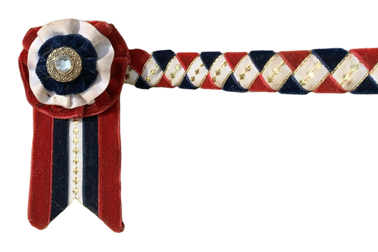 Pretty ponies burgandy/maroon navy/gold 14” browband