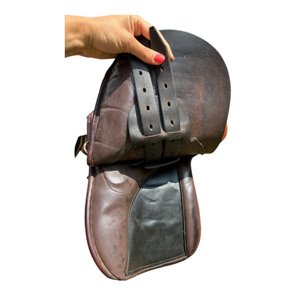 12” tiny tots brown English leather Childs 1st saddle by sovereign Coleman Croft saddlery