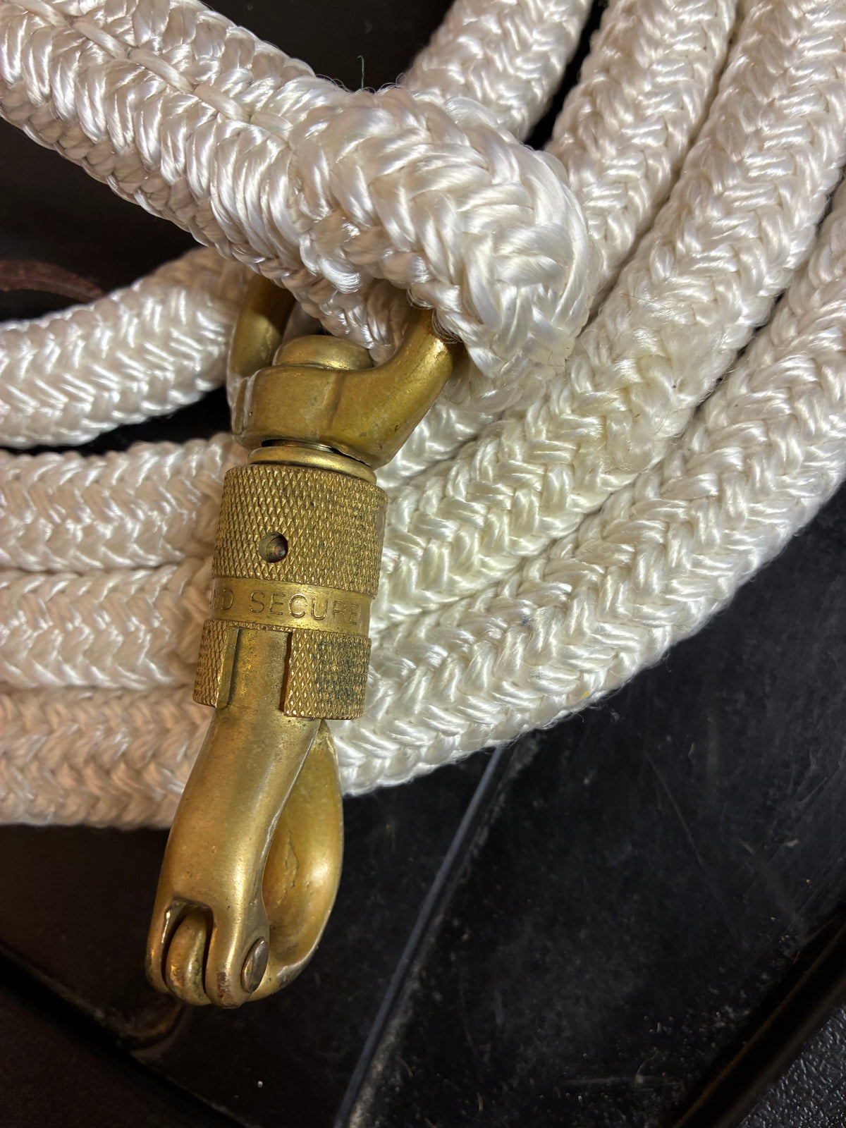 10ft natural horsemanship training lead rope brass swivel snap clip  that attaches to the halter