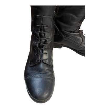 Mark Todd black Long Leather Boots size UK 4 (37)