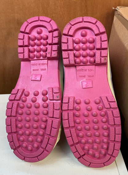 New joules snow pink horse print boots