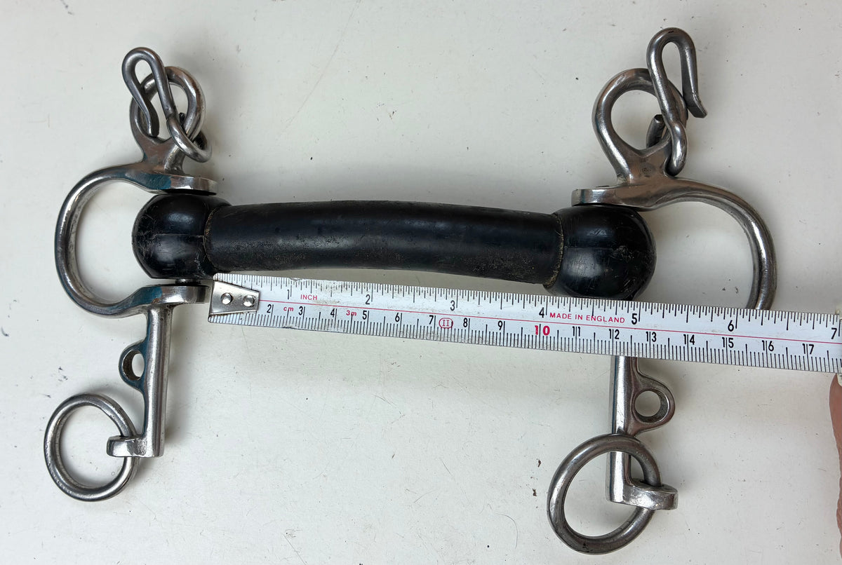 4” Rubber Mullen Mouth Pelham – Short Shank