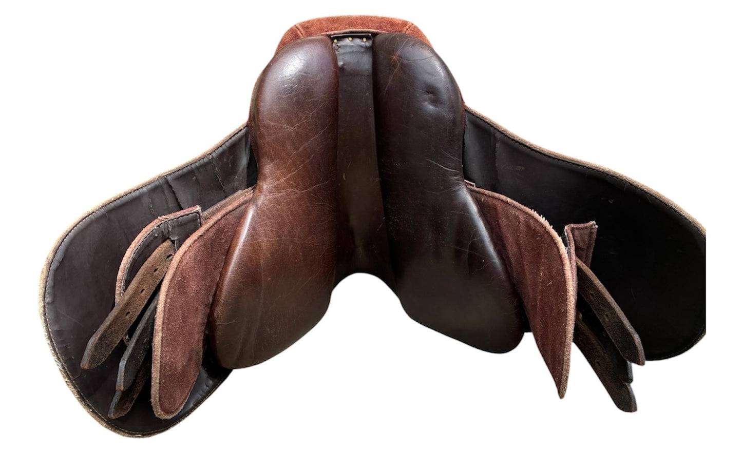 1st ridden/leadrein 12” brown pony Suede show saddle