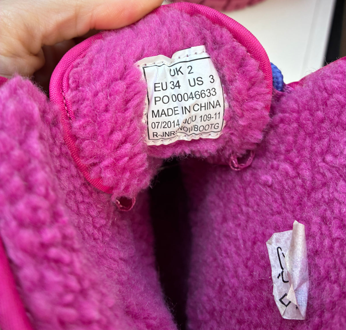 New joules snow pink horse print boots