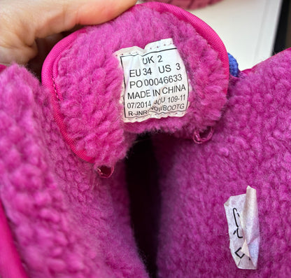 New joules snow pink horse print boots