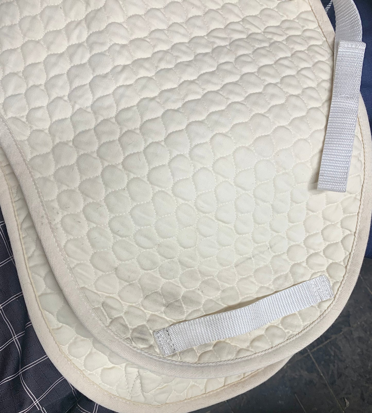 Nuumed griffin off white/cream hi wither quilt dressage numnah with sheepskin wither
