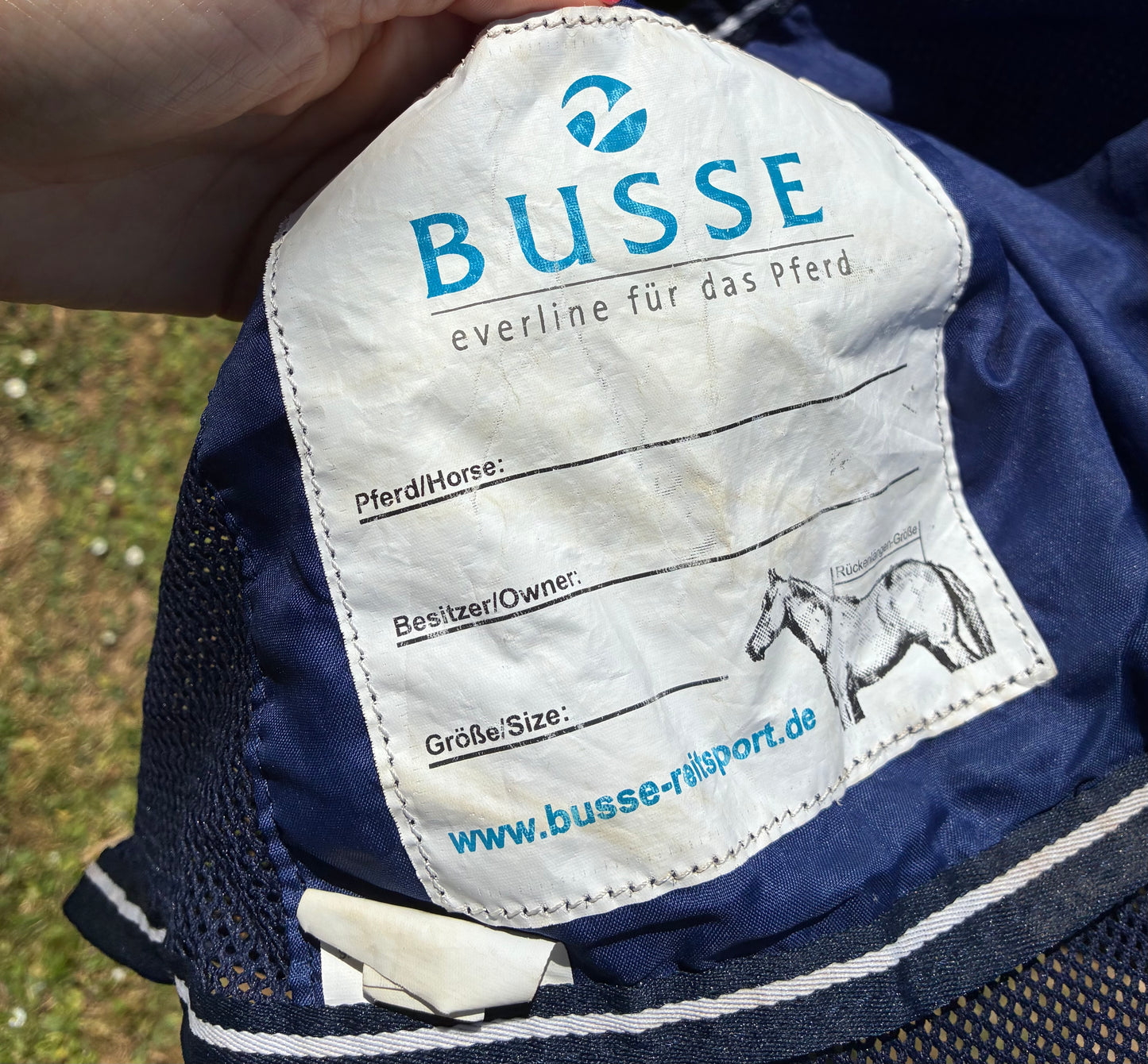 Navy mesh Busse  ride on fly rug 155cm (5’0”)