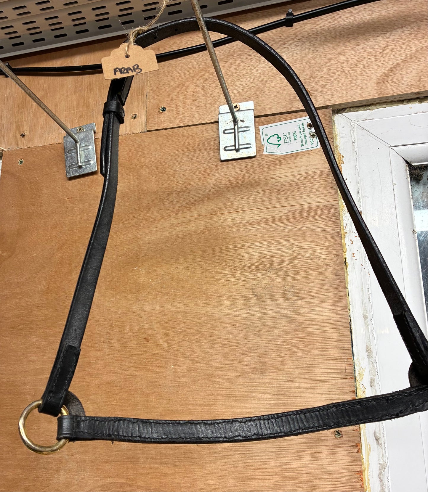 New Black leather in-hand diamante show halter - size Arab ref2